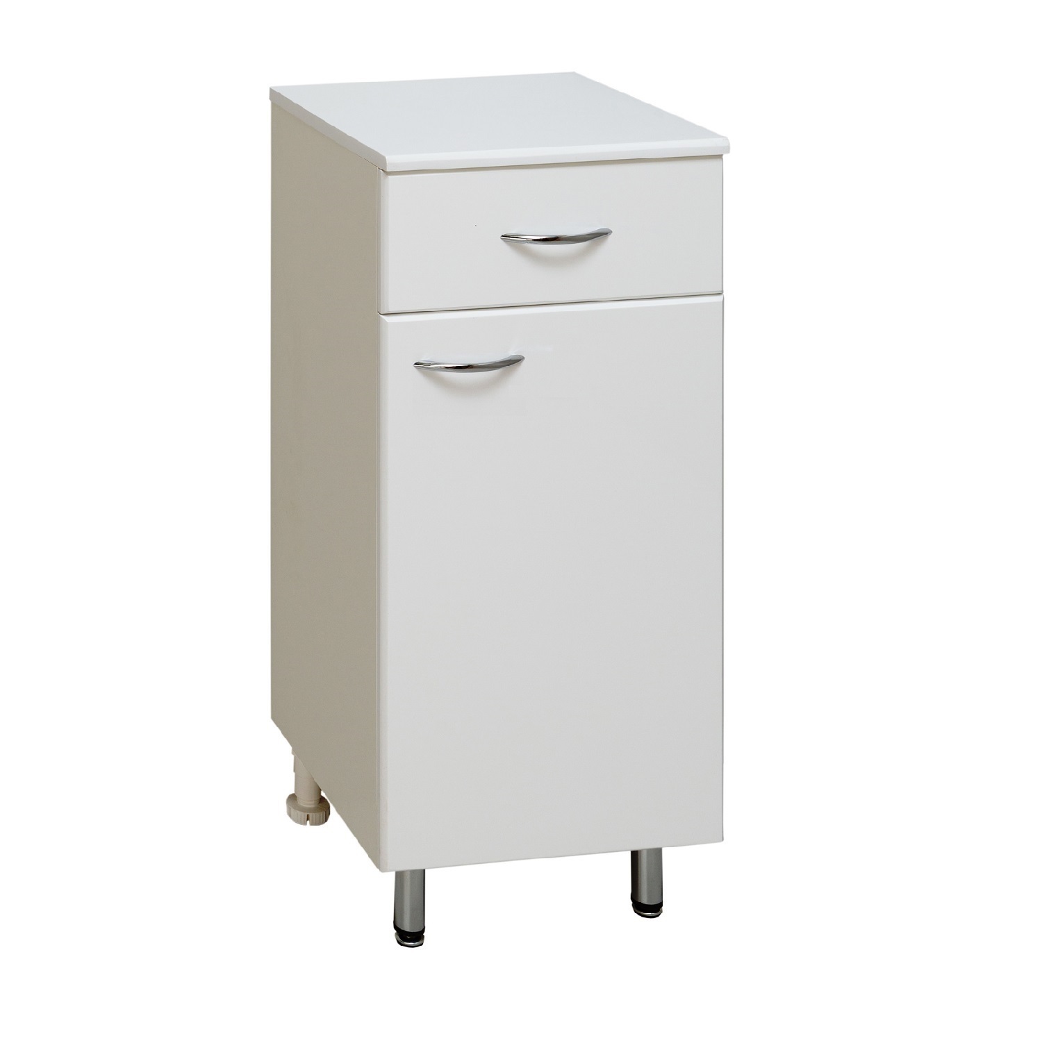 Изображение товара Полупенал напольный Runo 40 см правый белый для ванной комнаты современный