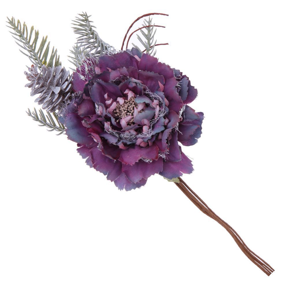 Изображение товара Новогоднее украшение 749462 23x28x23 см фиолетовое искусственный цветок