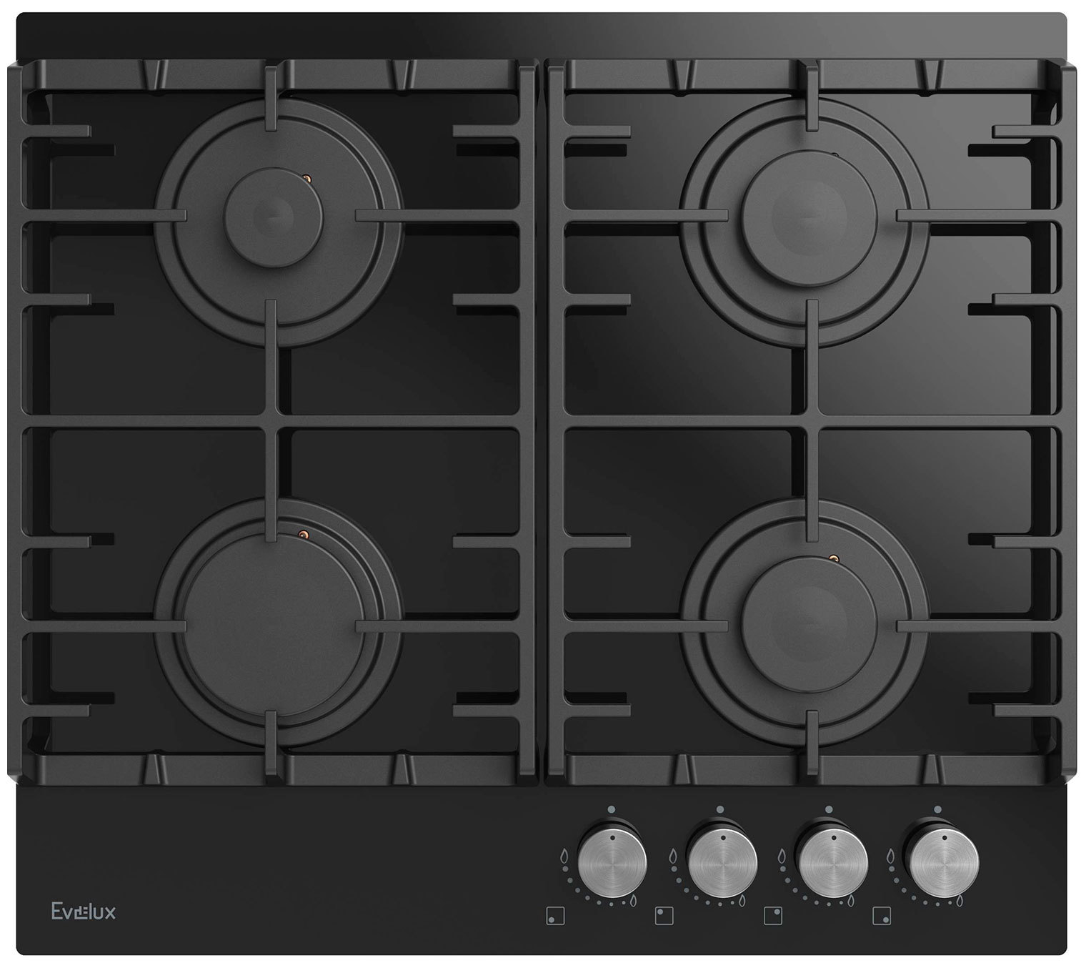 Изображение товара Газовая варочная панель Evelux HEG 600 BG 59 см 4 конфорки цвет черный