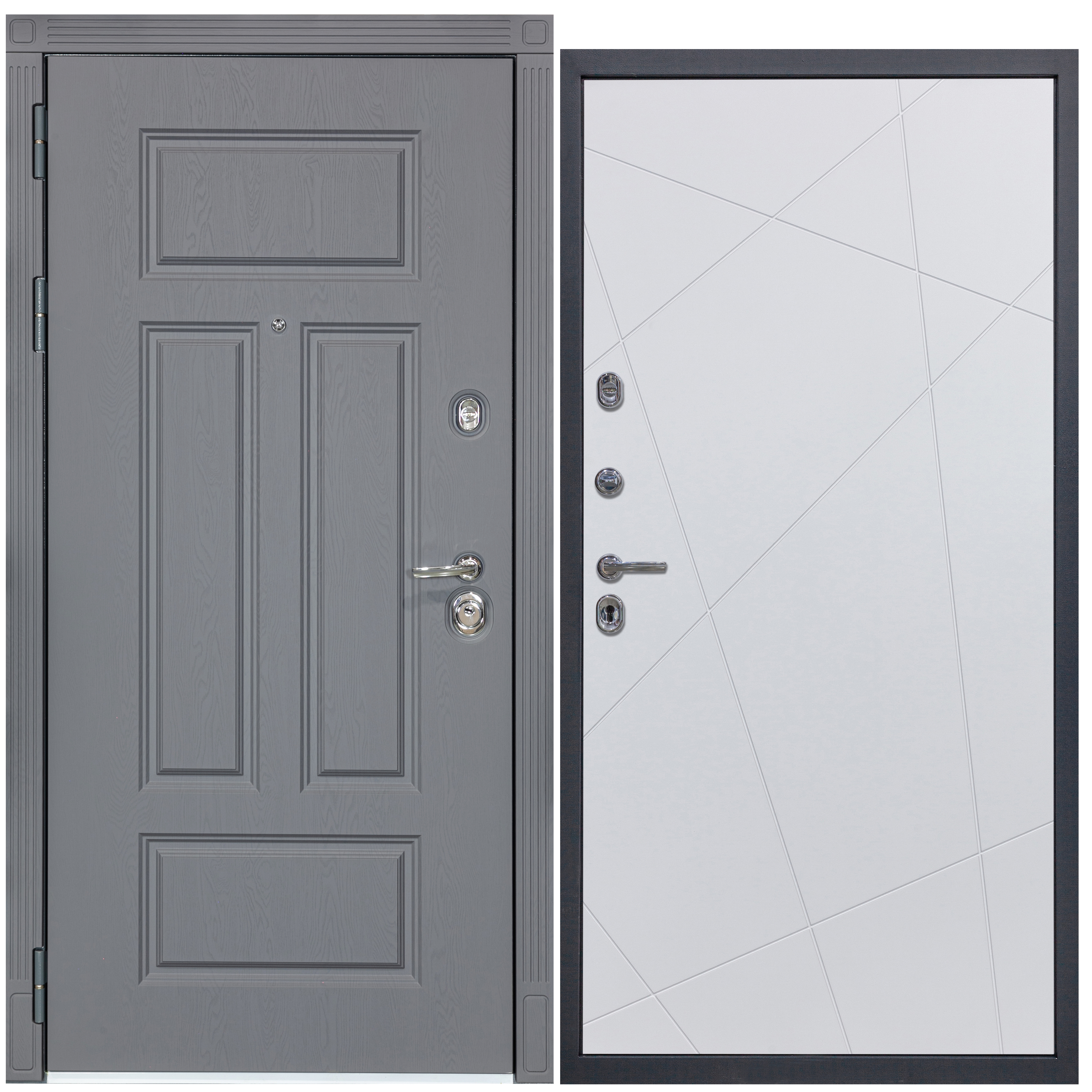 Изображение товара Входная дверь Diva ДХ-29 205x86см левый ясень графит/Д11 белый софт