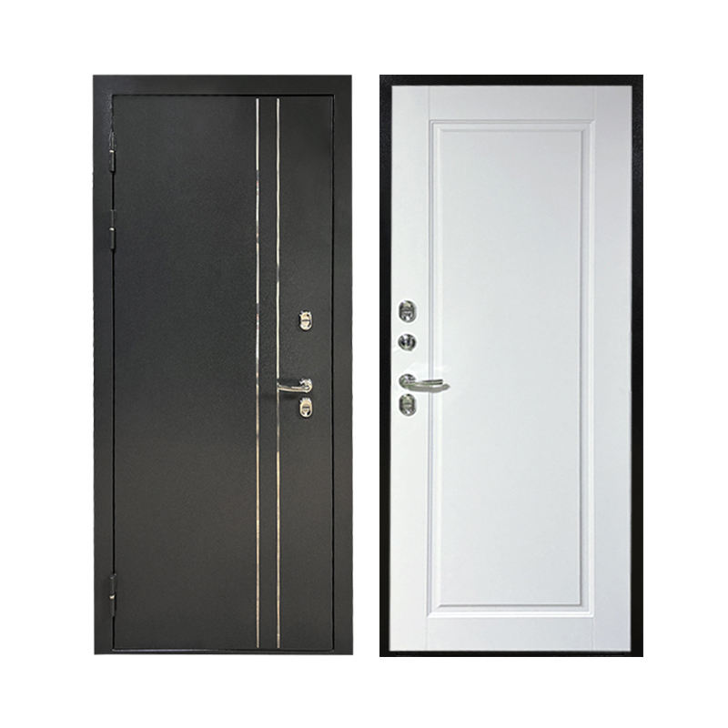 Изображение товара Входная дверь ВДК ДМ Термо Палермо левый 205x96см цвет букле тёмный/белый матовый