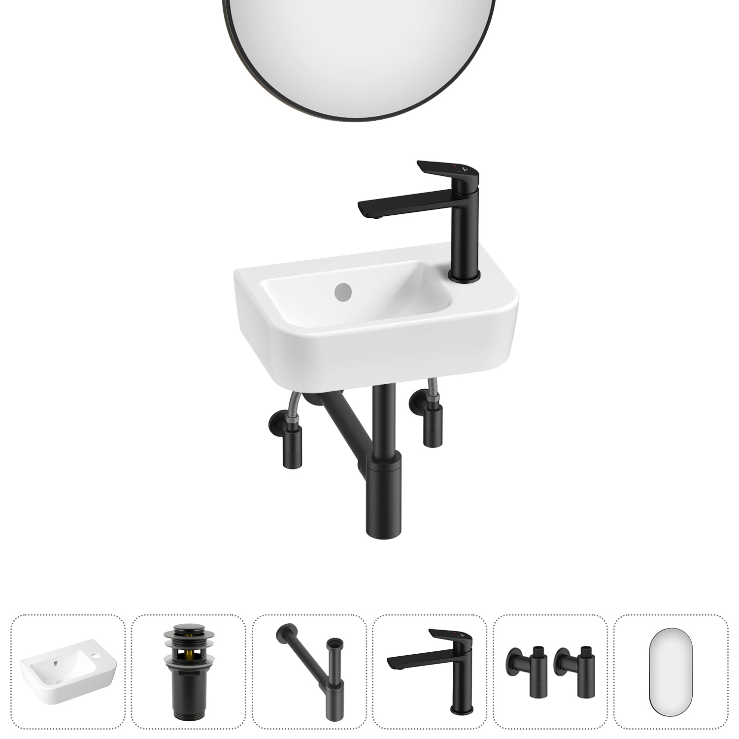 Изображение товара Раковина Lavinia boho one 20217356R 37 см белая с комплектом оснащения