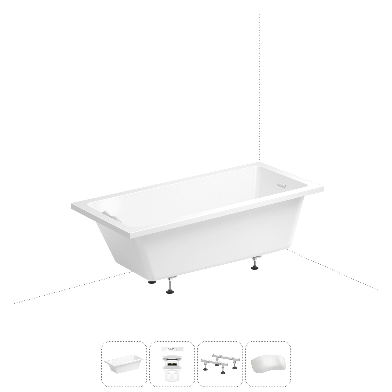 Изображение товара Прямоугольная ванна WELLSEE 20212810R акрил 180x85см