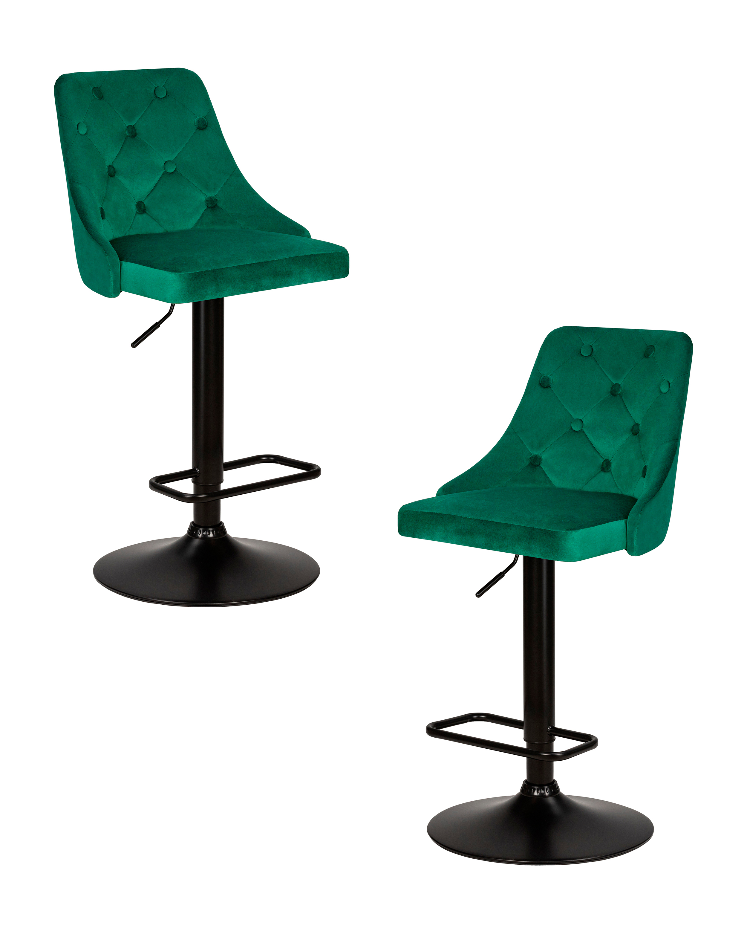 Изображение товара Комплект барных стульев 2 шт Dobrin Joseph black lm-5021 48x110x54 см цвет зеленый
