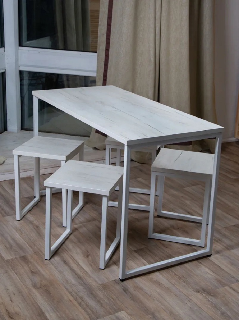 Изображение товара Стол обеденный прямоугольный Diko loft DL-867299 120x60 см белый дуб