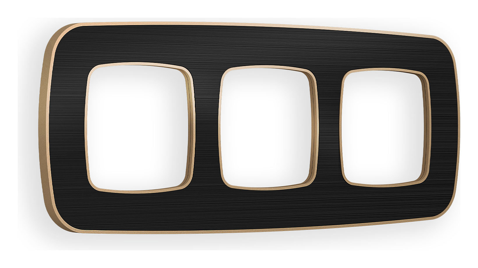 Изображение товара Рамка для розеток и выключателей Ambrella volt Omega Coint OF640543 3 поста цвет черный