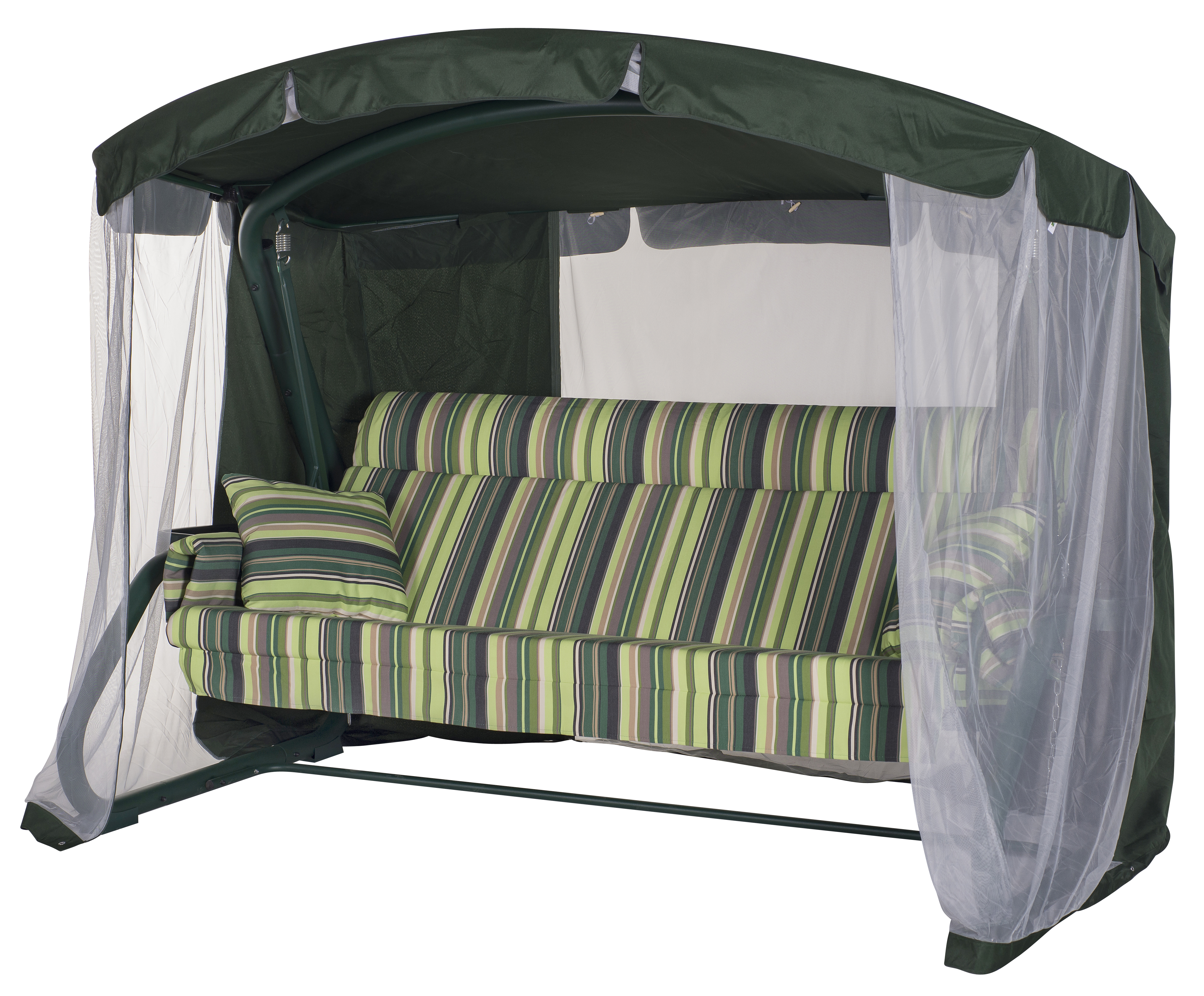 Изображение товара Садовые качели Империя 4-х местные Удачная мебель зеленый с москитной сеткой