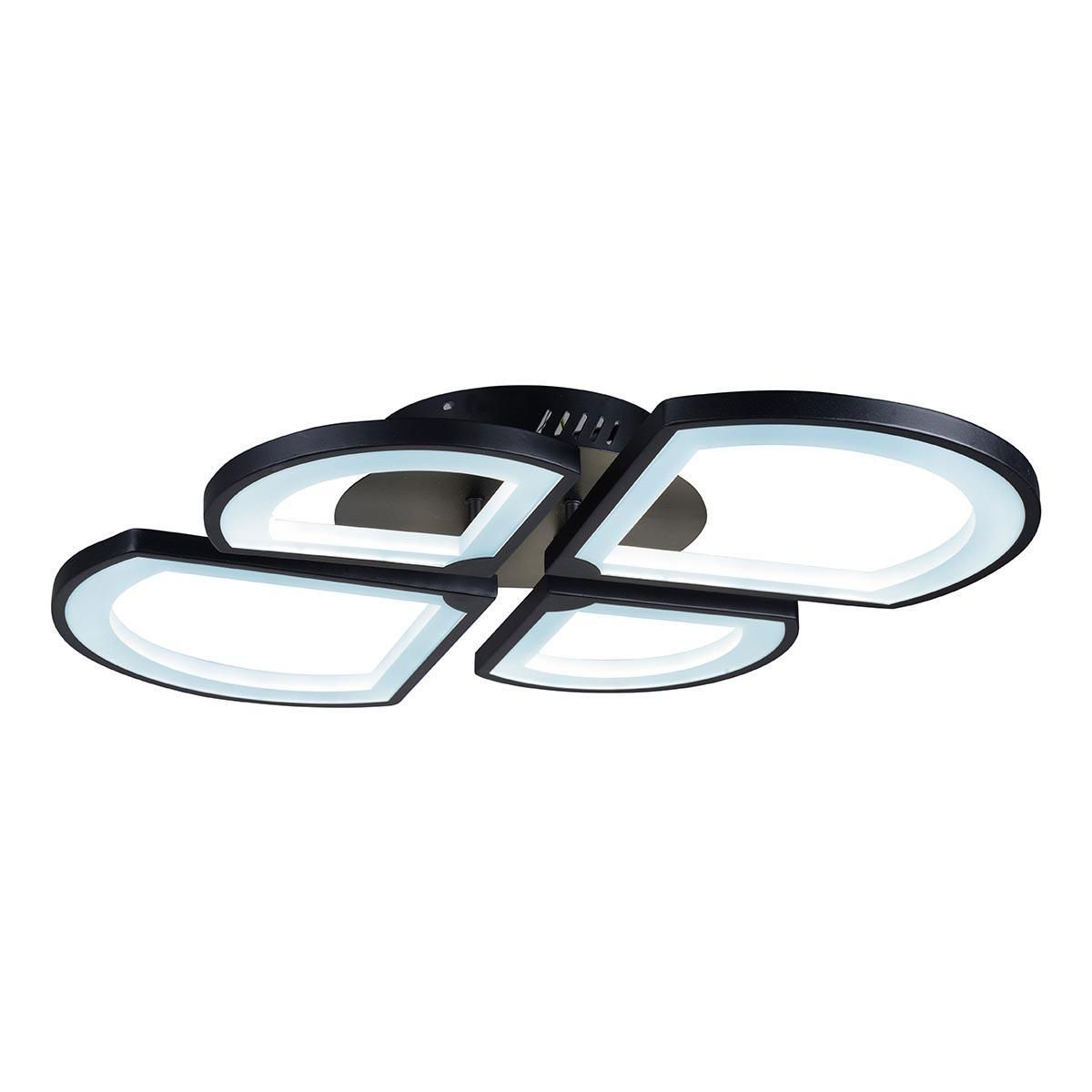 Изображение товара Люстра потолочная светодиодная iLedex X024-4 BK с белыми плафонами и пультом