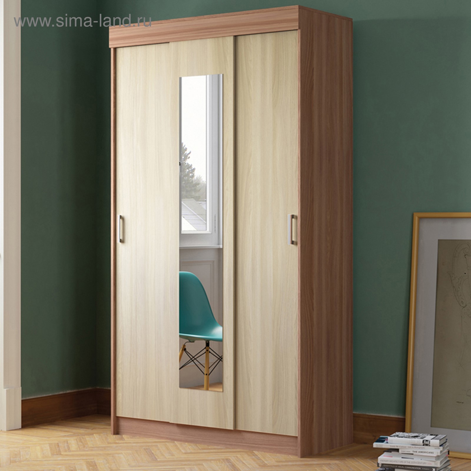 Изображение товара Шкаф-купе Клик Мебель Николь 120x220 см с зеркалом и плавным закрыванием