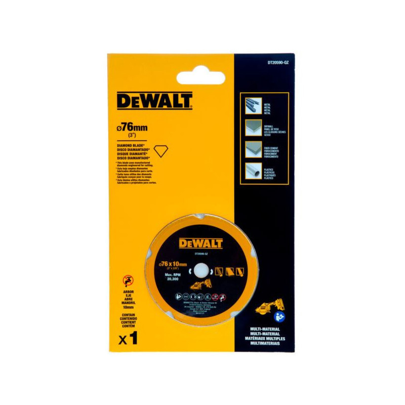 Изображение товара Алмазный пильный диск DEWALT DT20590-QZ 76x10x1.6 мм Изображение товара Алмазный пильный диск DEWALT DT20590-QZ 76x10x1.6 мм