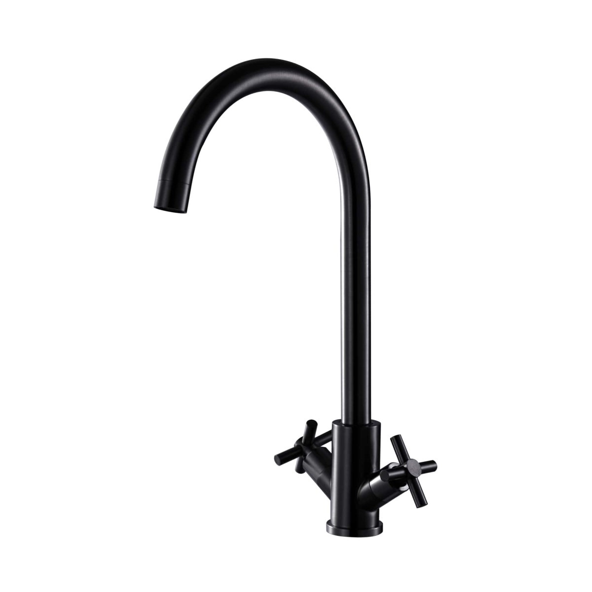 Изображение товара Двухвентильный смеситель для кухни Fashun A54028-7 черный излив 26.9 см нержавеющая сталь