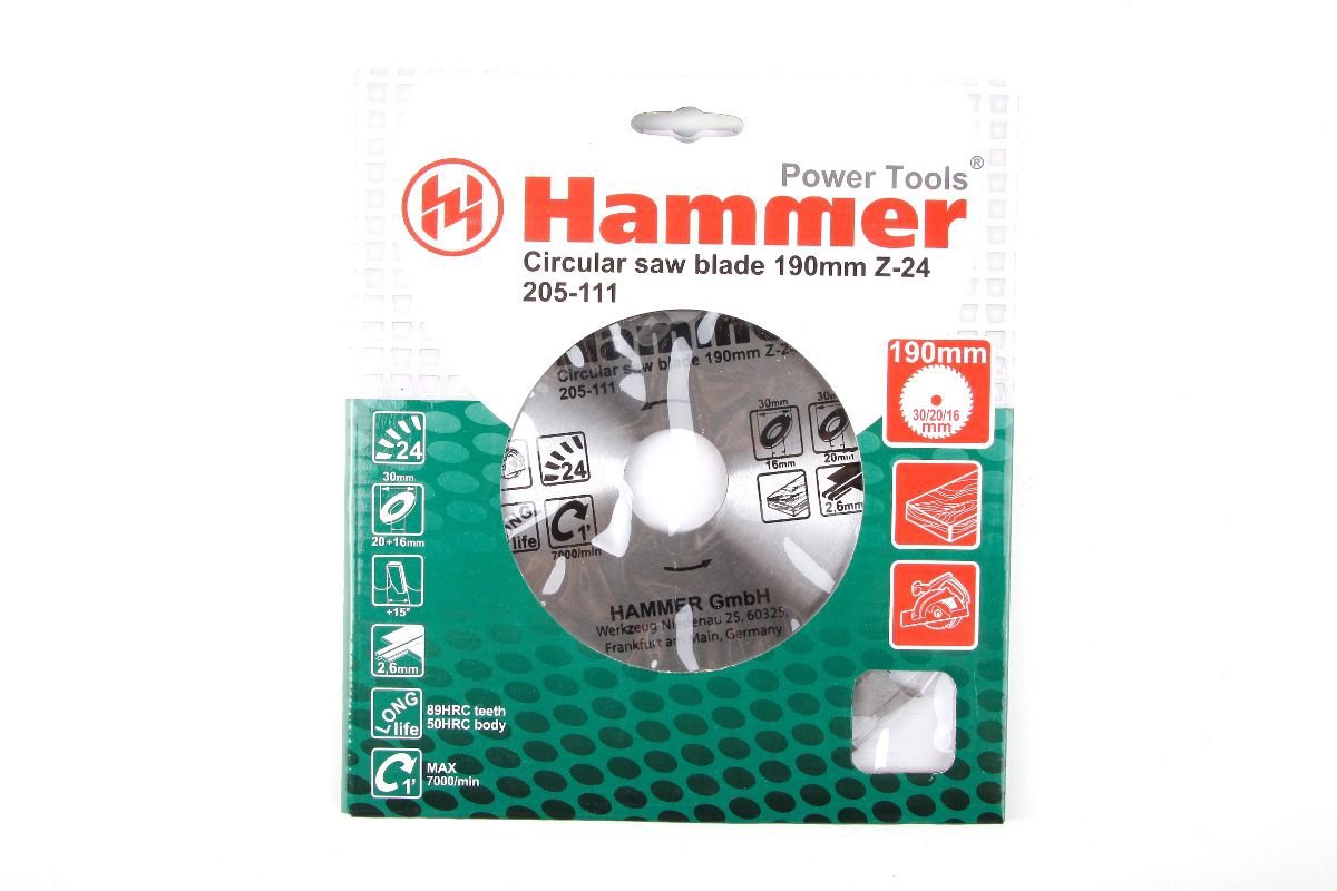 Изображение товара Диск пильный Hammer Flex CSB WD 205-111 190 мм 24 зуба