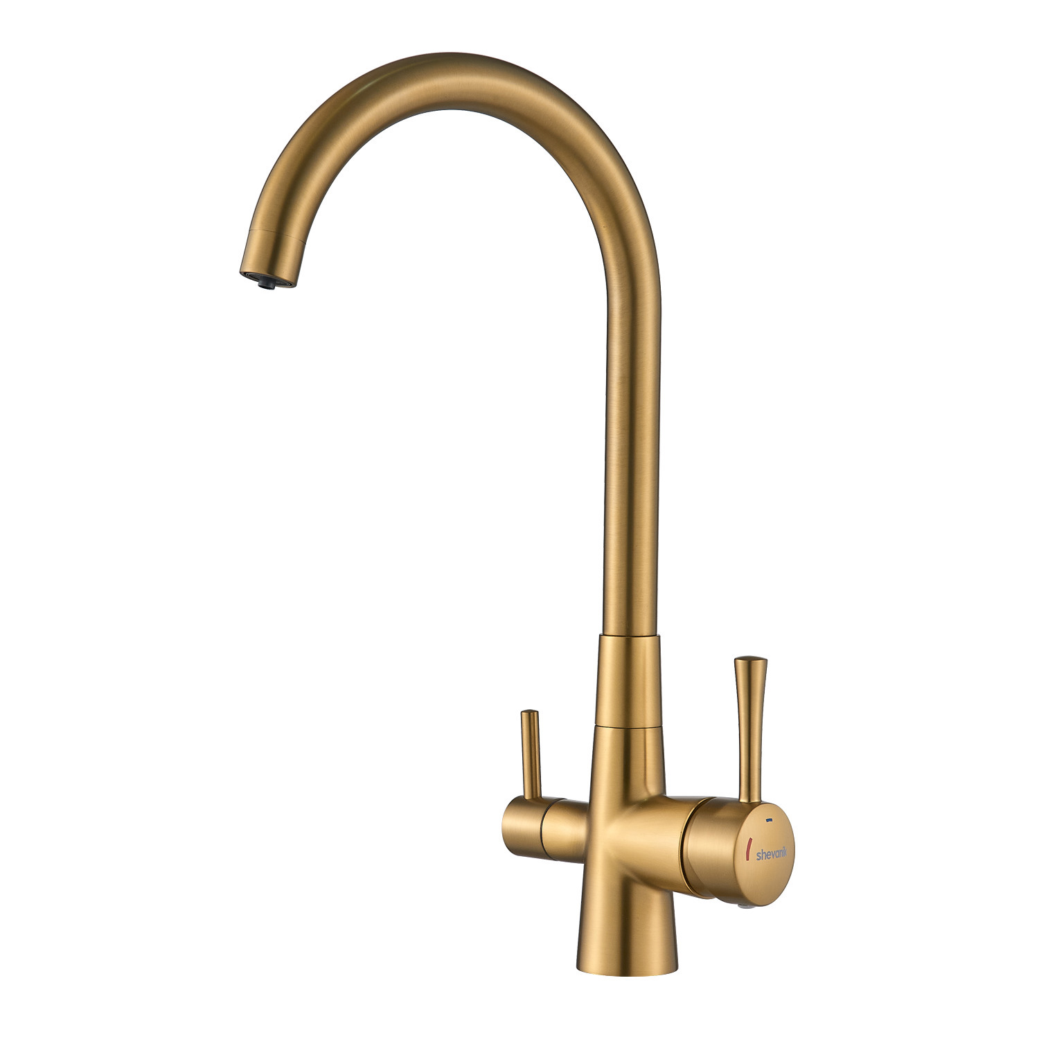 Изображение товара Смеситель для кухни Shevanik S428G-LM поворотный излив 30.3 см цвет матовое золото