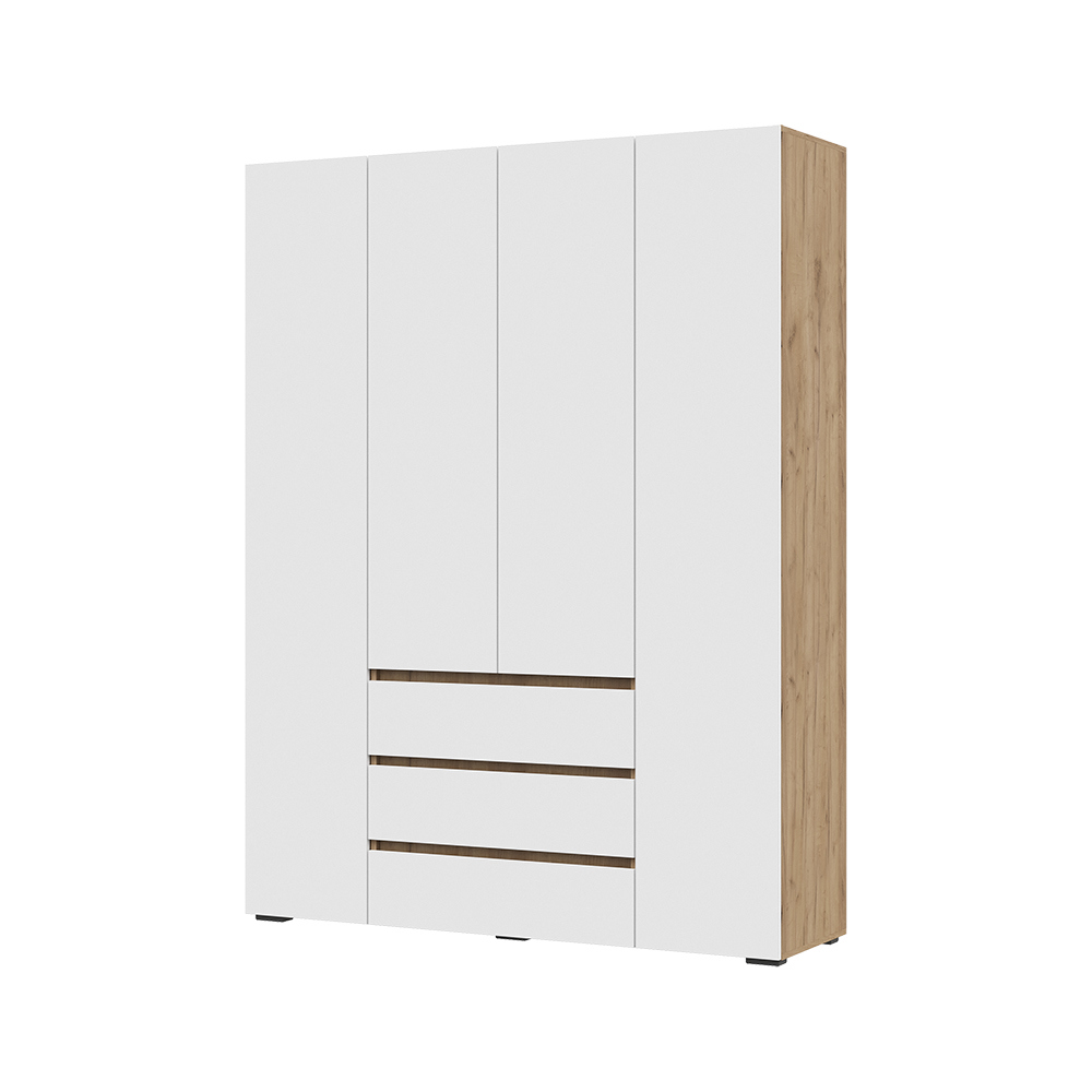 Изображение товара Шкаф Стендмебель 160x210x46.5 см ЛДСП цвет белый; дуб крафт золото