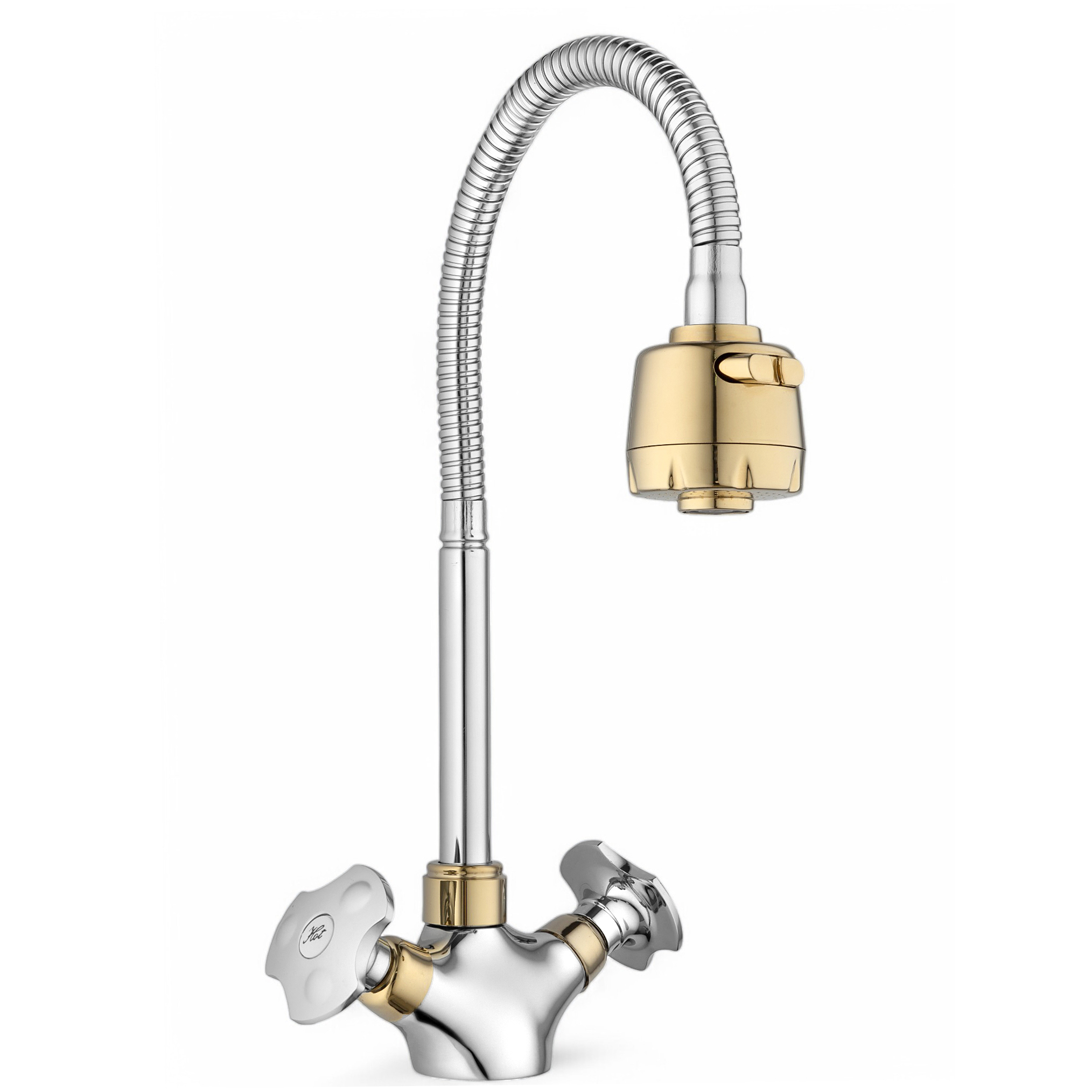 Изображение товара Смеситель для кухни Potato P5851 с гибким излив и двухрежимным аэратором