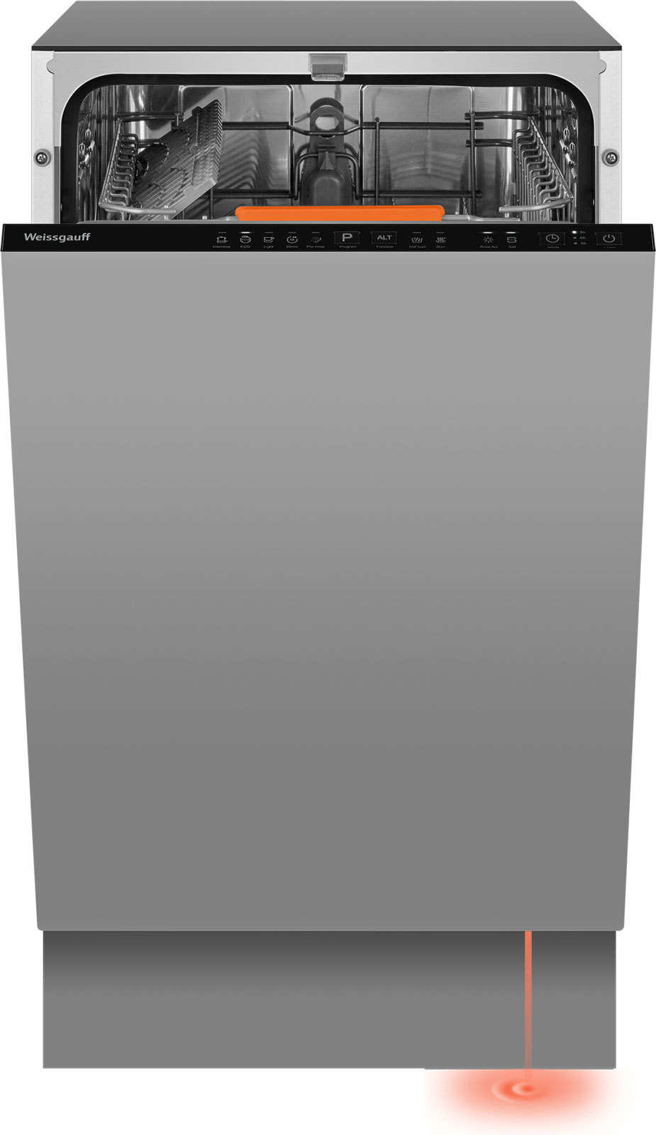 Изображение товара Встраиваемая посудомоечная машина Weissgauff BDW 4525 Infolight 45 см серебристая