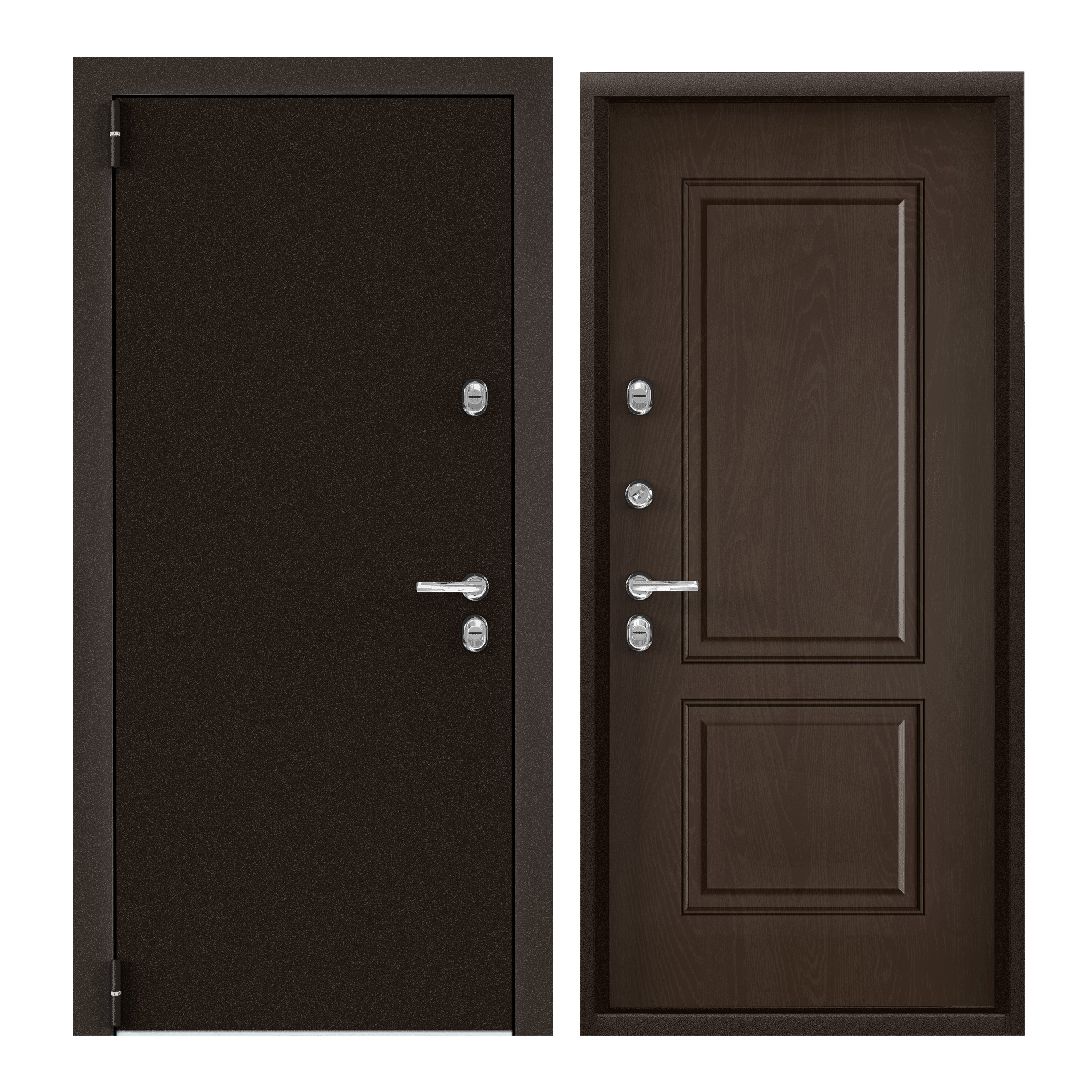 Изображение товара Входная дверь TOREX Village advanced 205x88 см левый букле коричневый/дуб коньяк