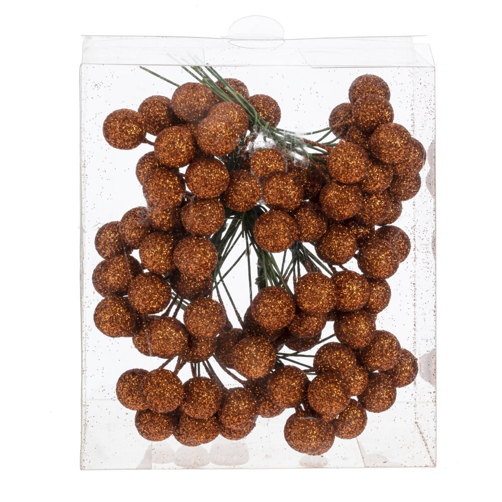 Изображение товара Декоративные ягодки из ПВХ 4.5x10 см коричневый 96 шт для новогоднего декора