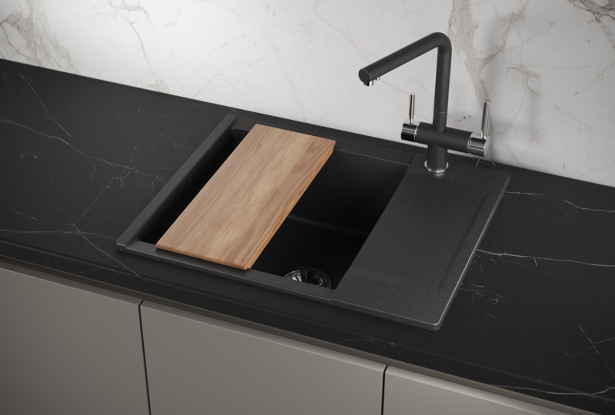 Изображение товара Кухонная мойка из искусственного камня Granula ES-6202 50x62 см черная