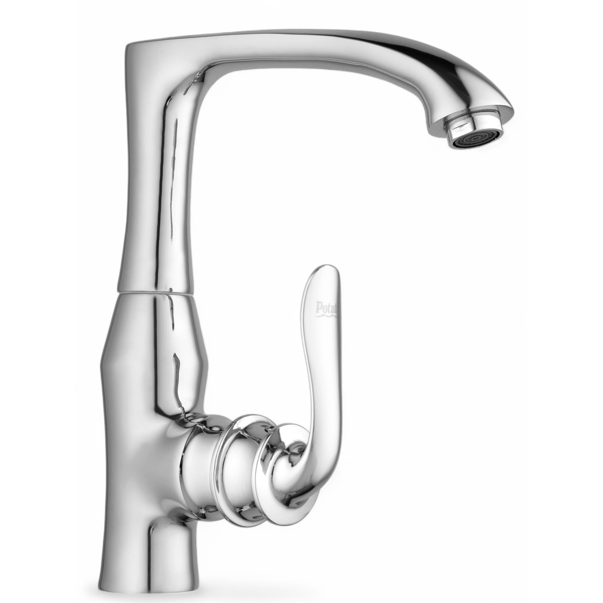 Изображение товара Кухонный смеситель Potato P40219 с поворотным изливом и аэратором 23 см хром