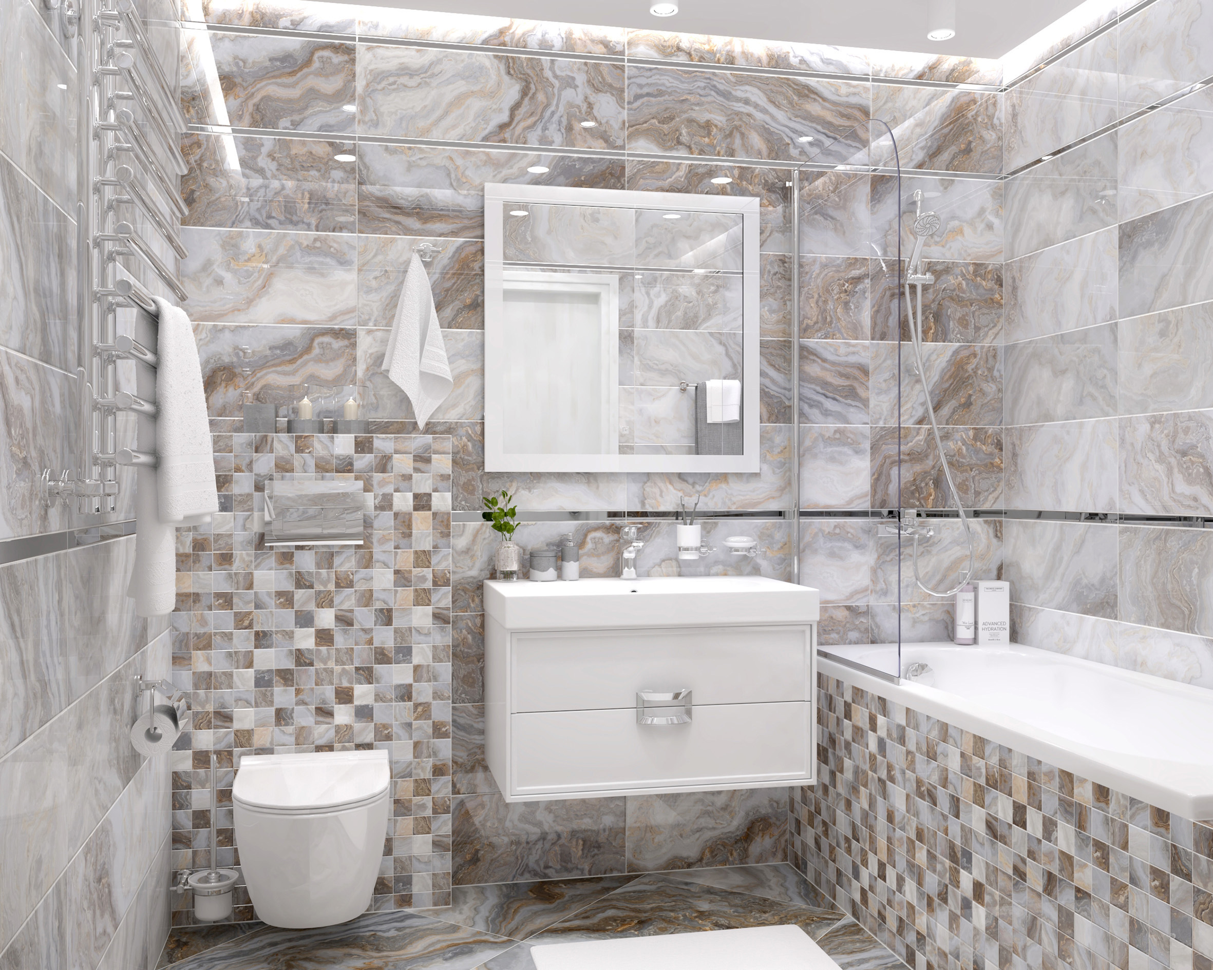 Изображение товара Керамическая плитка Laparet Goldy 25x75 см кремовая