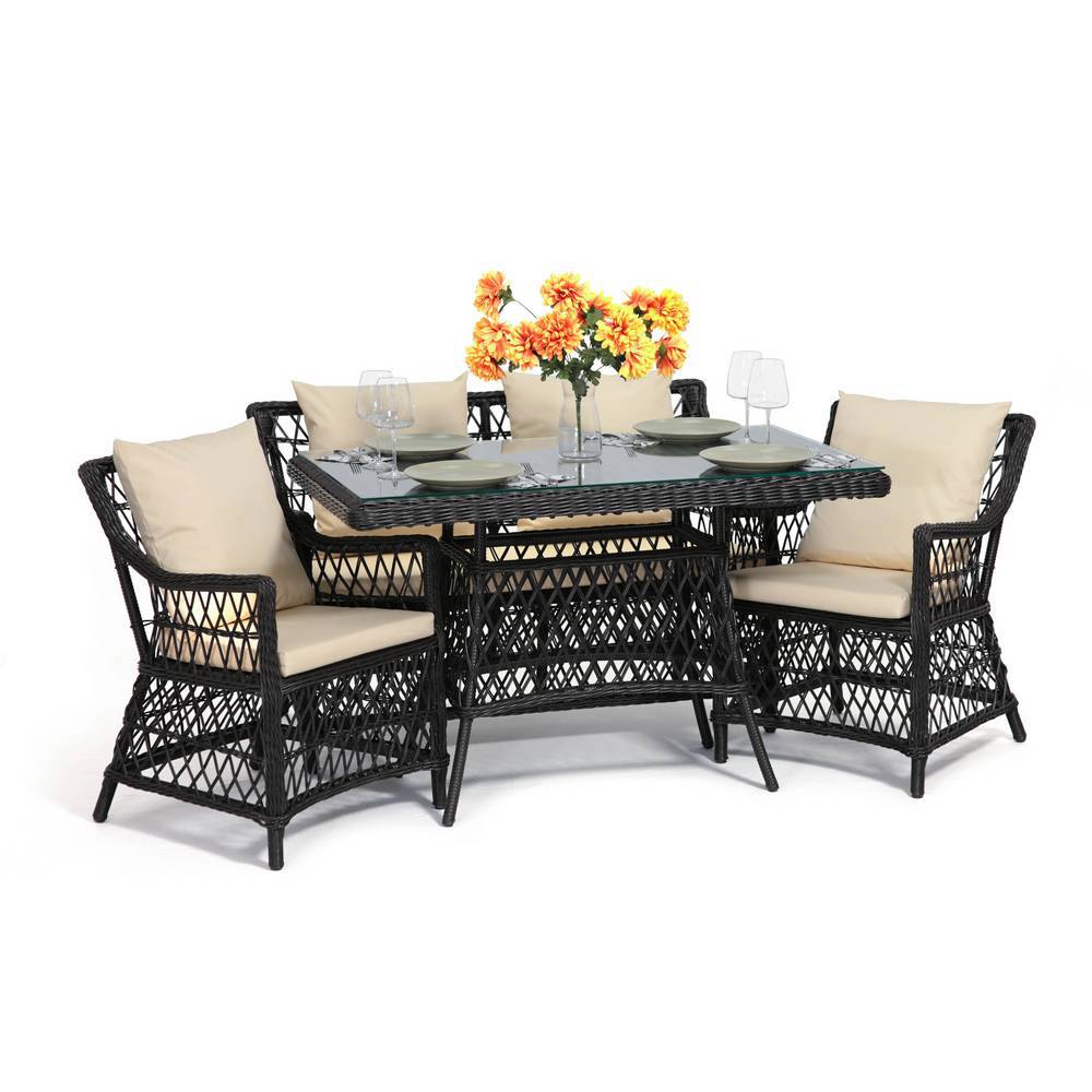 Изображение товара Обеденный комплект мебели для сада Гайс из искусственного ротанга 4 предмета