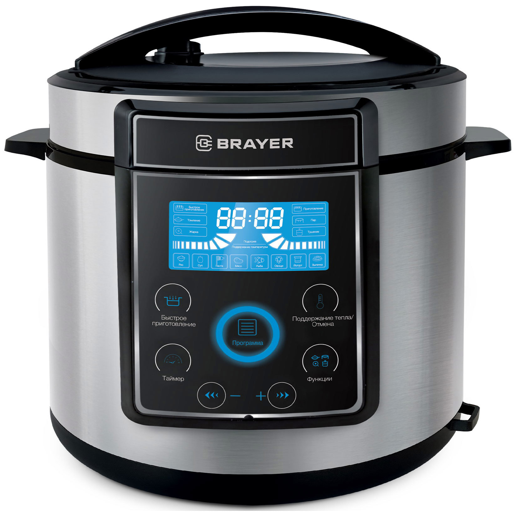 Изображение товара Мультиварка Brayer Br2401 419928 6 л 12 программ цвет серебристый, черный