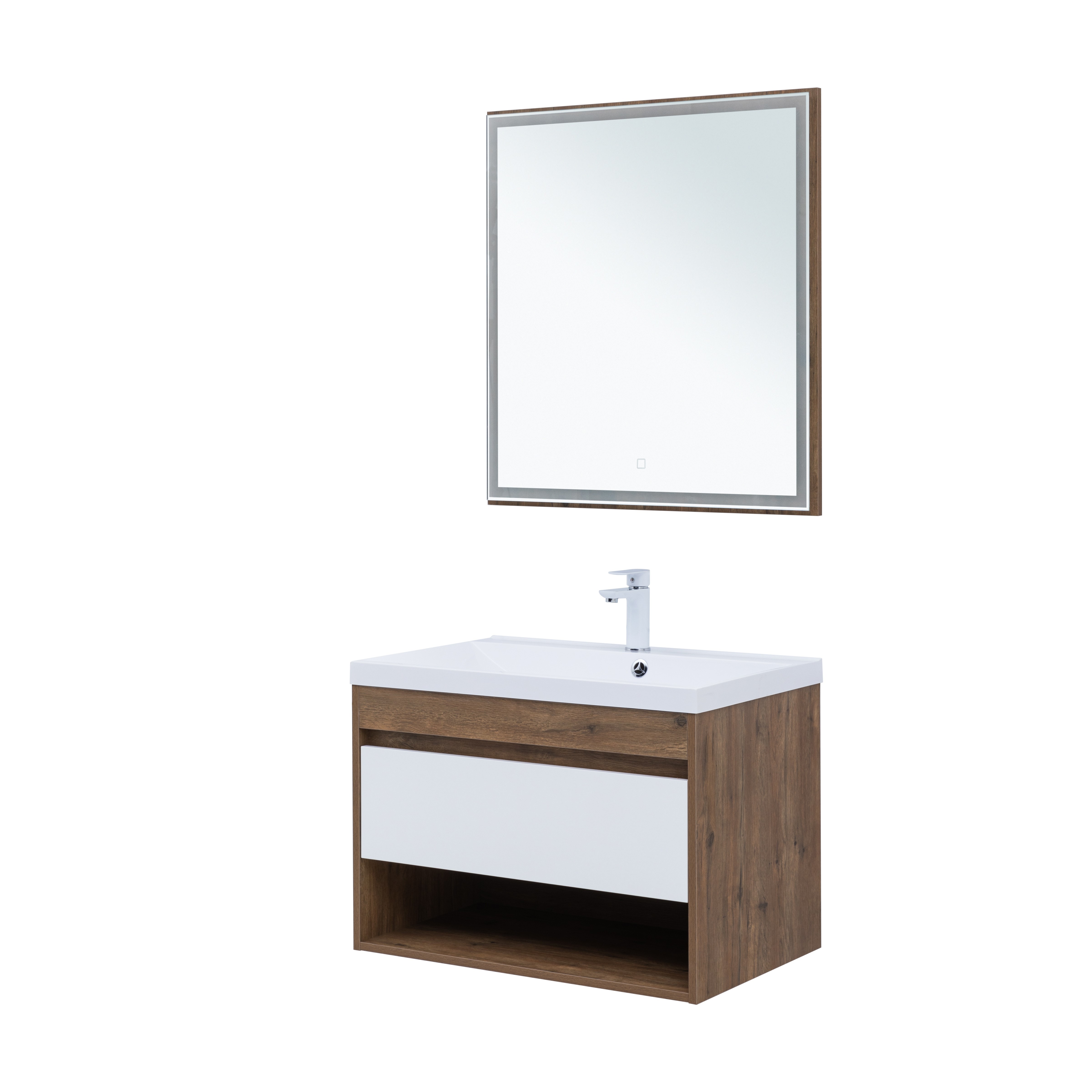 Изображение товара Тумба под раковину Aquanet Тренд 74см дуб рустикальный белый сатин Россия