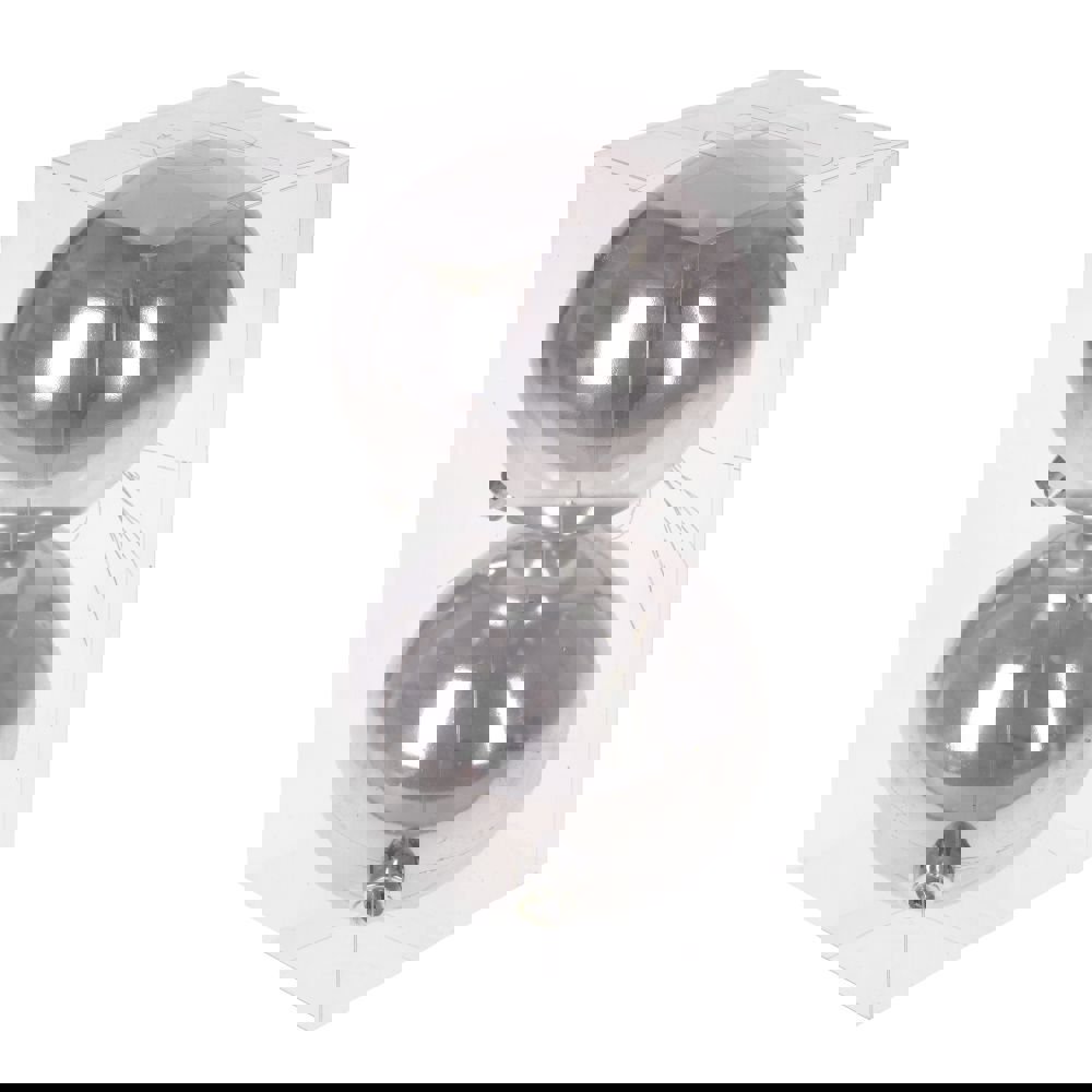 Изображение товара Набор елочных шаров No name 722972 Серебряное сияние 10 см пвх серый / серебристый 2 шт