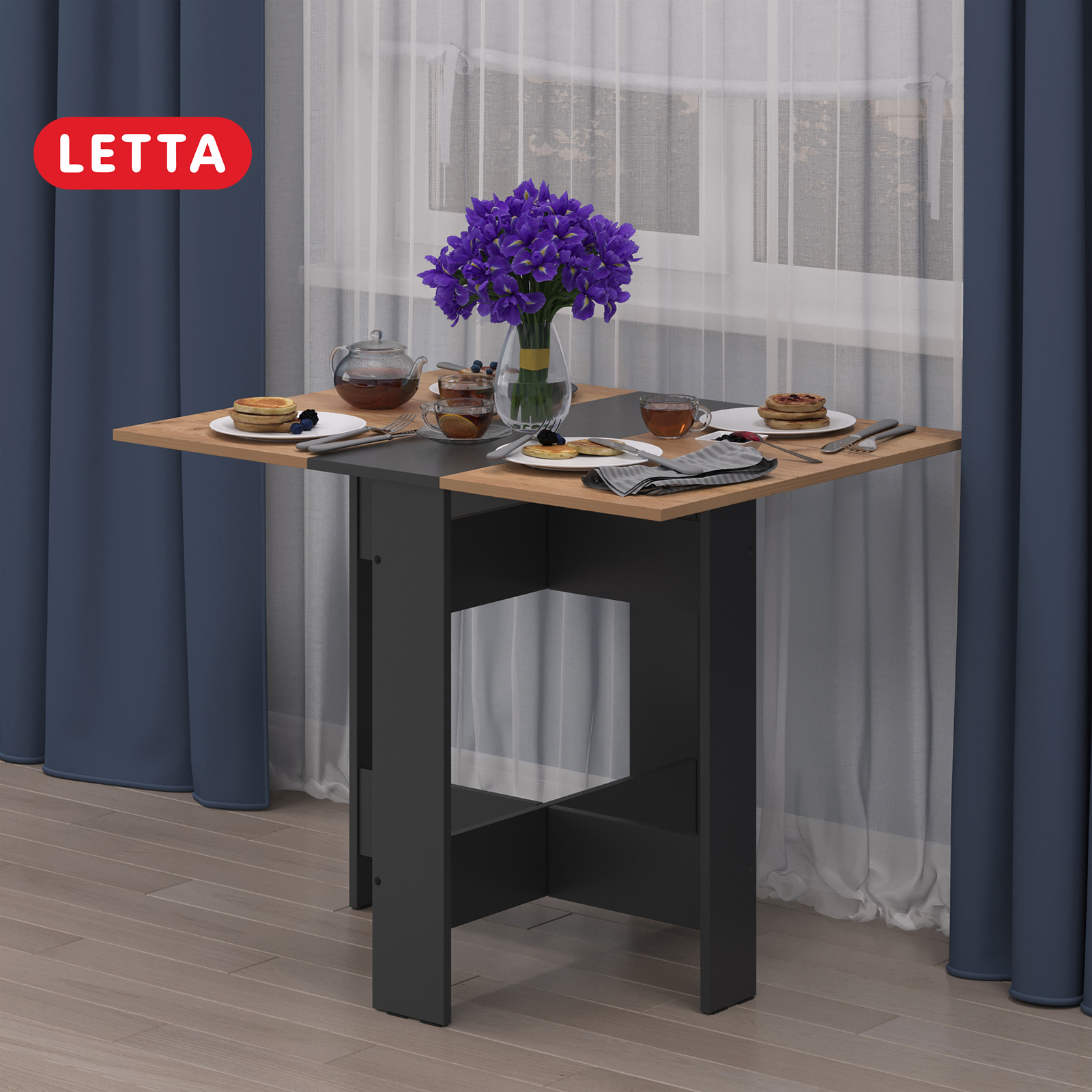 Изображение товара Обеденный раскладной стол Letta 76x100 см из ЛДСП современный дизайн