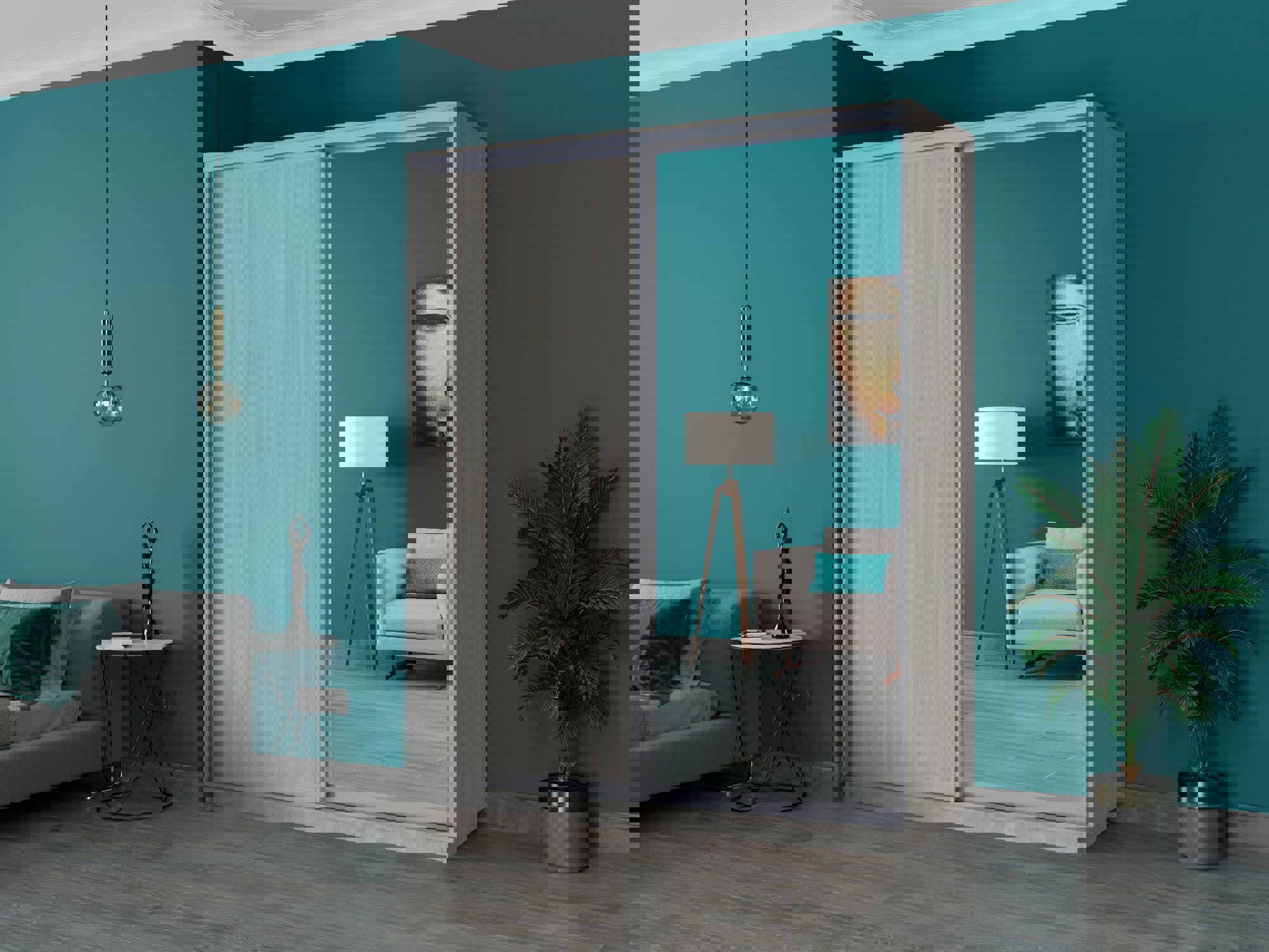 Изображение товара Шкаф-купе Мебельная Компания Е1 2 дверный с зеркалом 180x220 см яркий дизайн