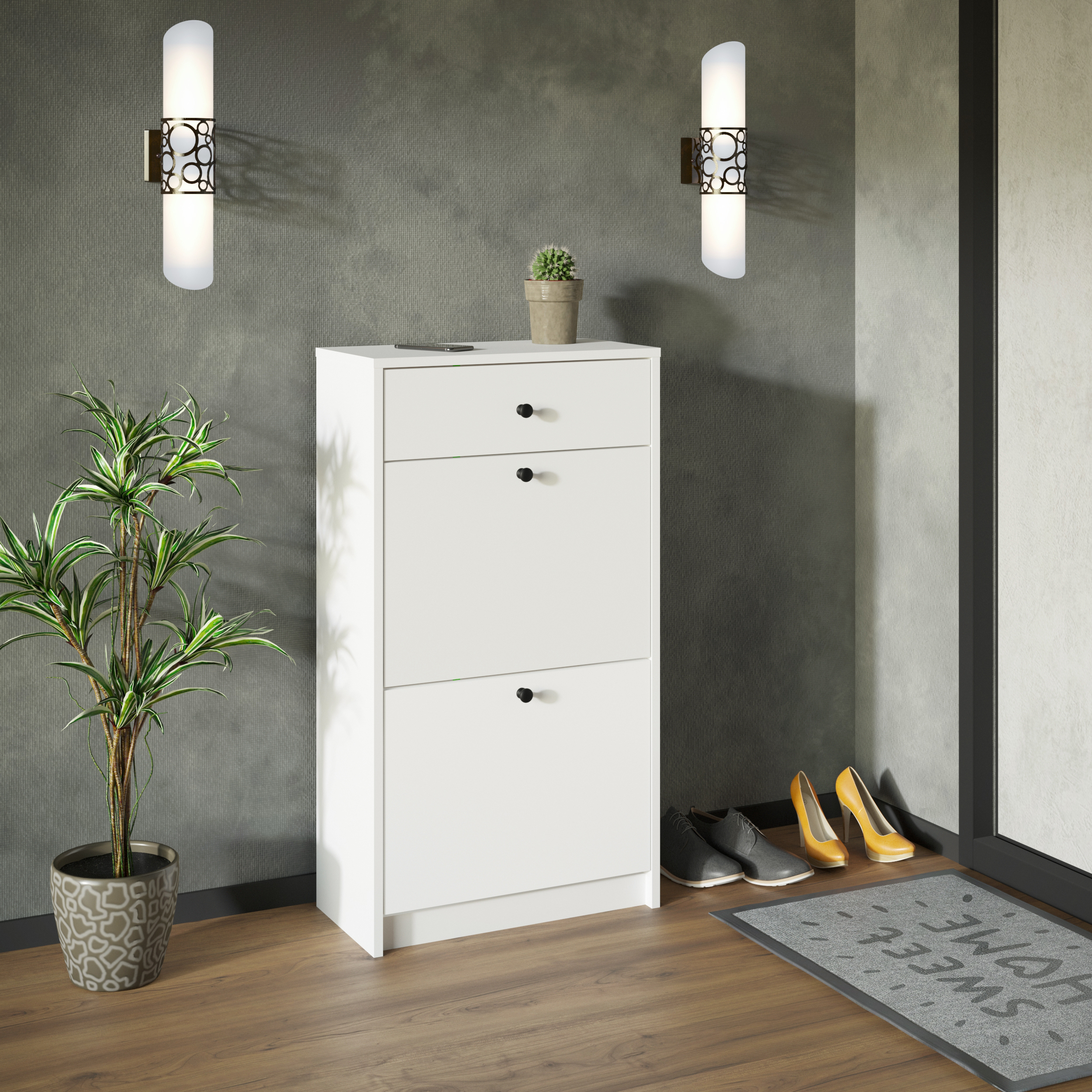 Изображение товара Шкаф для обуви Атмосфера 50x100x28.5 см ЛДСП цвет белый