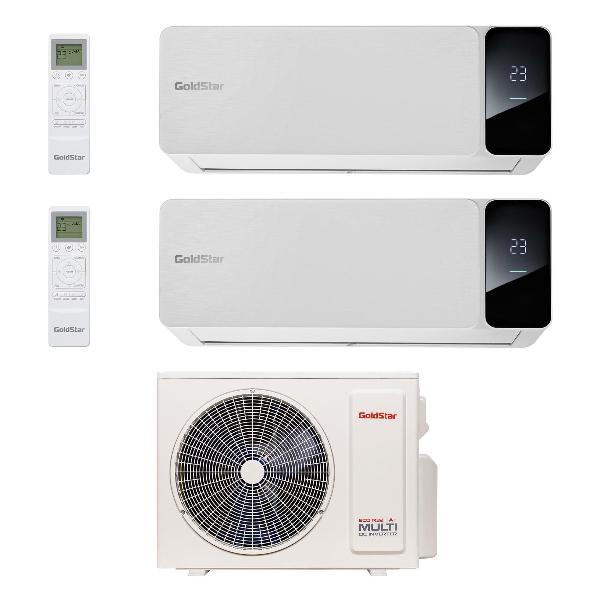 Изображение товара Голдстар НС 1711528 18K BTU инвертор мульти сплит система 2 внутренних блока