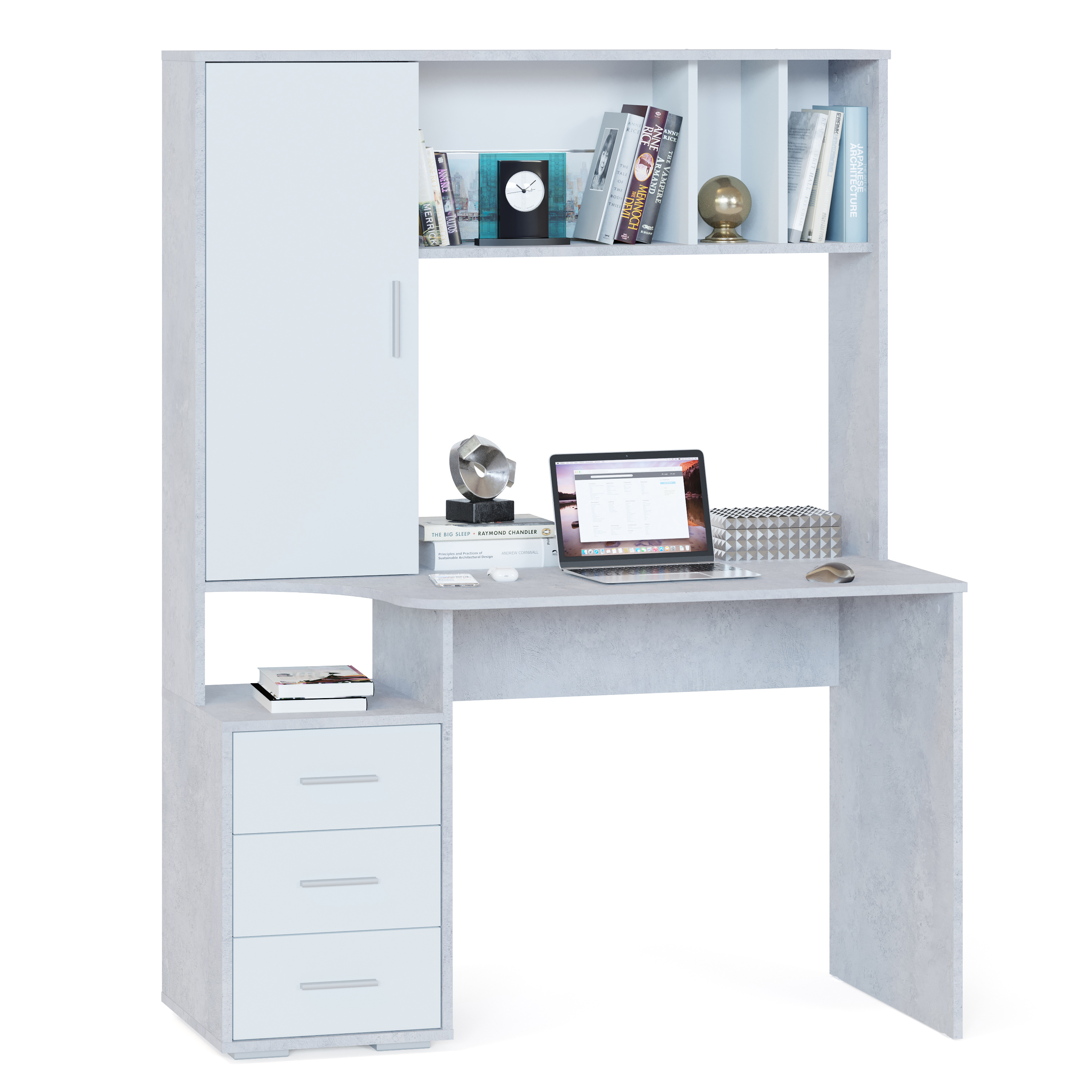 Изображение товара Стол компьютерный Сокол-т КСТ-16 120x160x60 см ЛДСП цвет бетон