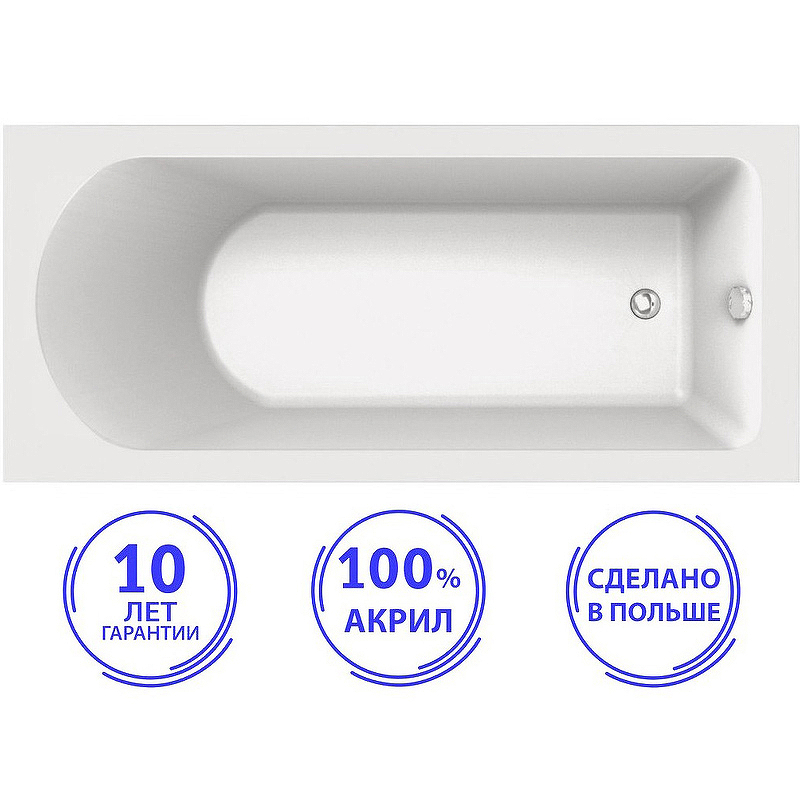 Изображение товара Прямоугольная ванна C-BATH CBQ009001 из акрила 170x75 см белая