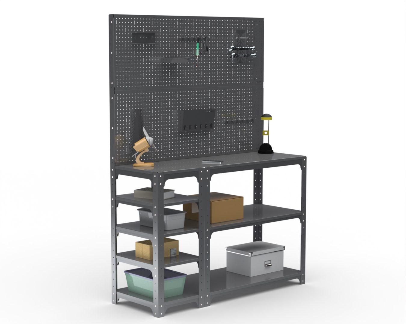 Изображение товара Стол-верстак Metalex 205039 950х1000х400 мм с перфопанелями и нагрузкой 260 кг