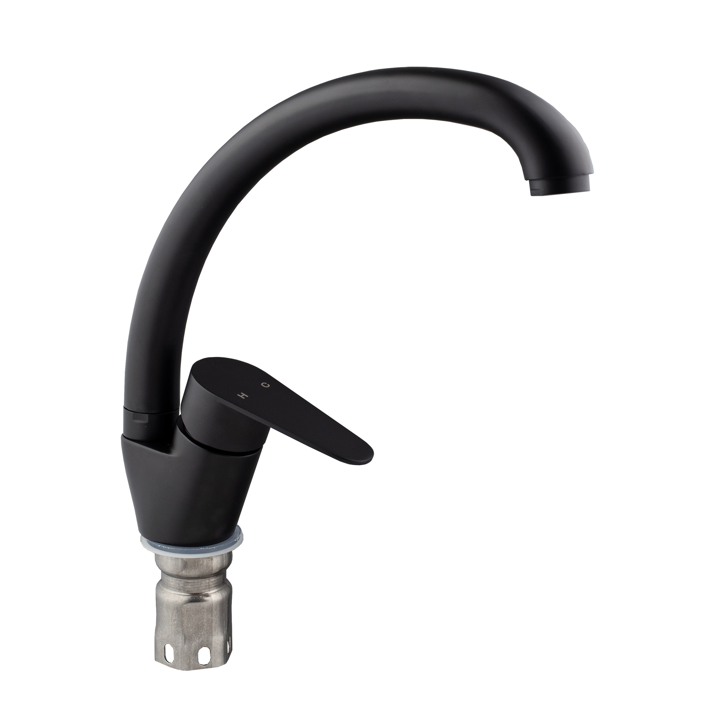 Изображение товара Смеситель для кухни Oute T40513BK-300 поворотный излив 19.5 см черный