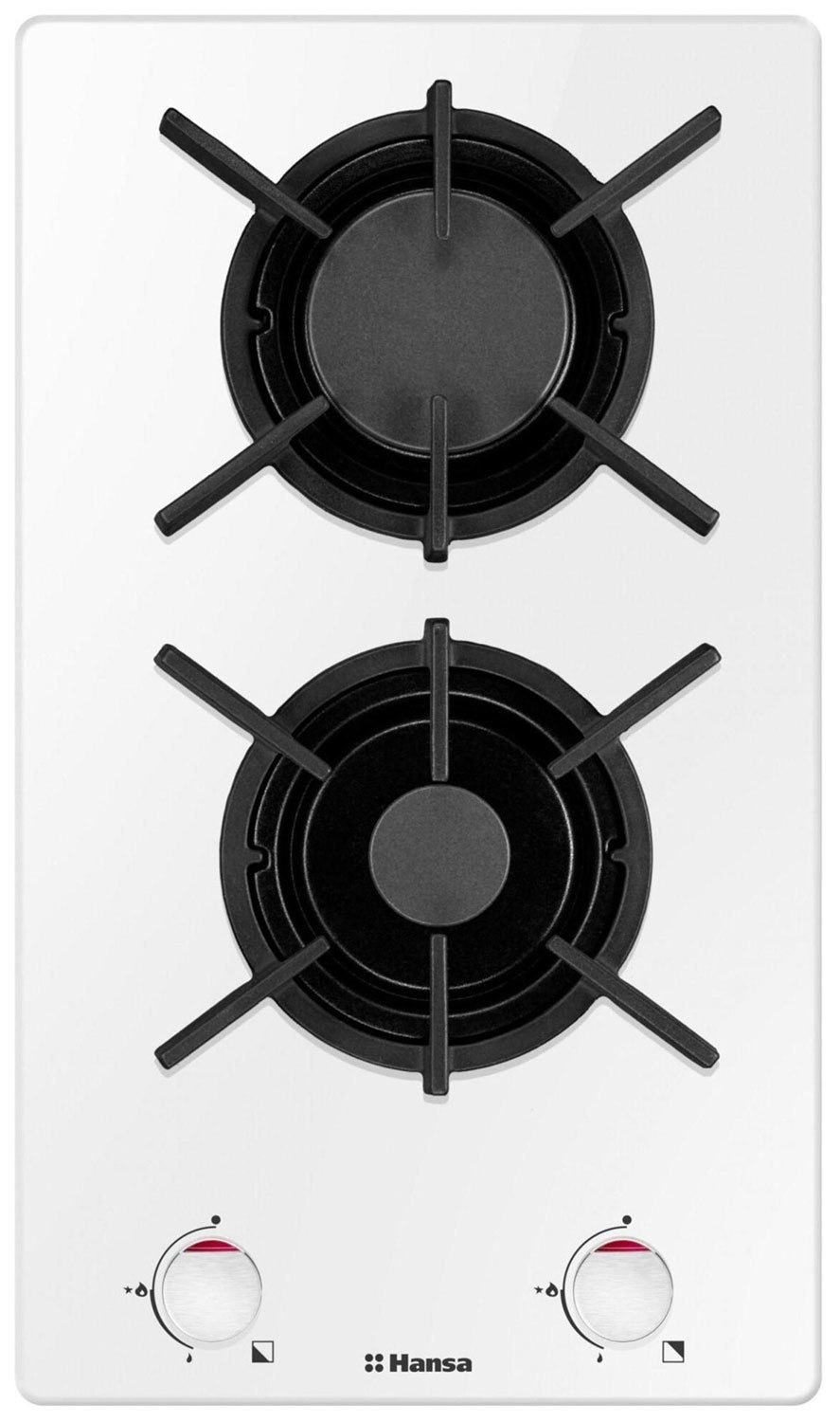 Изображение товара Газовая варочная панель Hansa Bhkw310300 закаленное стекло 30 см 2 конфорки цвет белый
