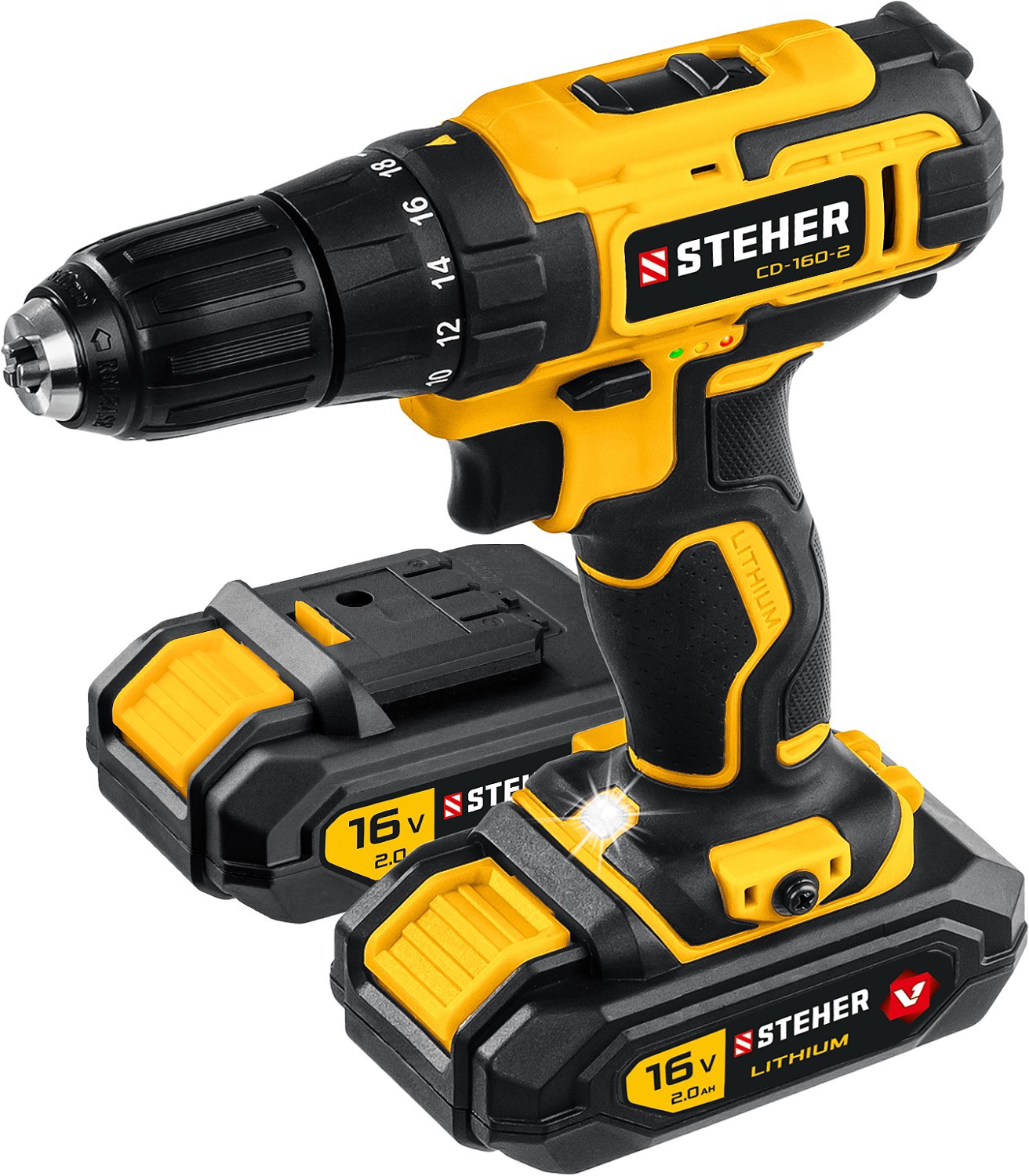 Изображение товара Аккумуляторная дрель-шуруповерт Steher CD-160-2 16 В Li-Ion 2x2 Ач