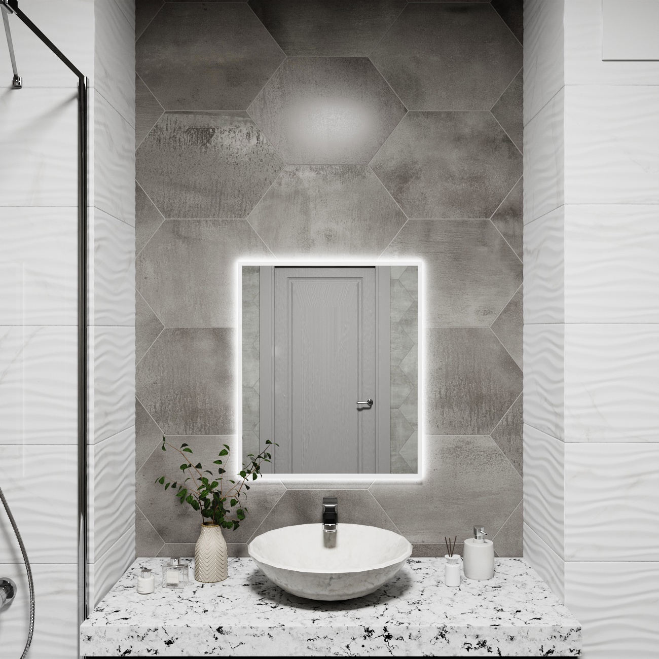 Изображение товара Зеркало со встроенной подсветкой One mirror 7070бсх 70x70 см