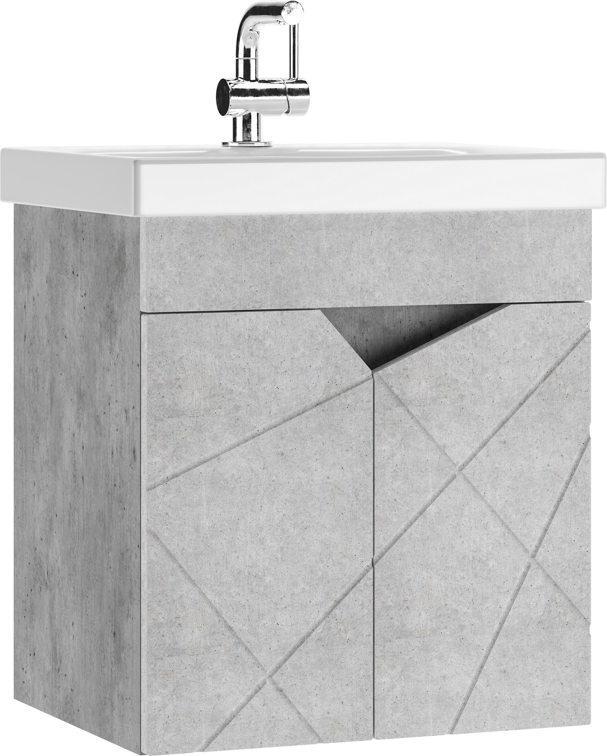 Изображение товара Тумба под раковину напольная Домино DV6609T 47см цвет светлый бетон