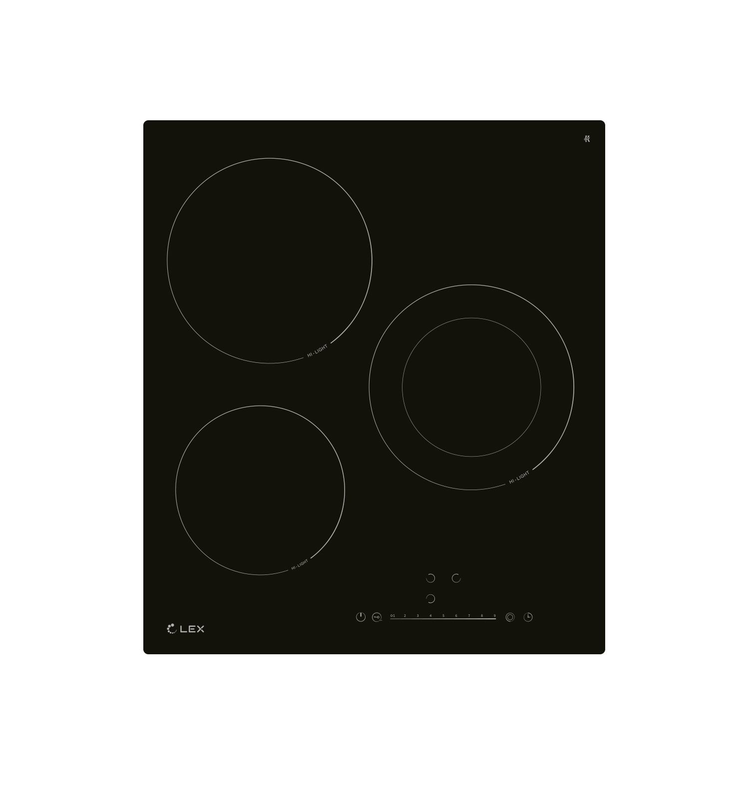 Изображение товара Электрическая варочная панель Lex EVH 431A BL 45 см 3 конфорки черный