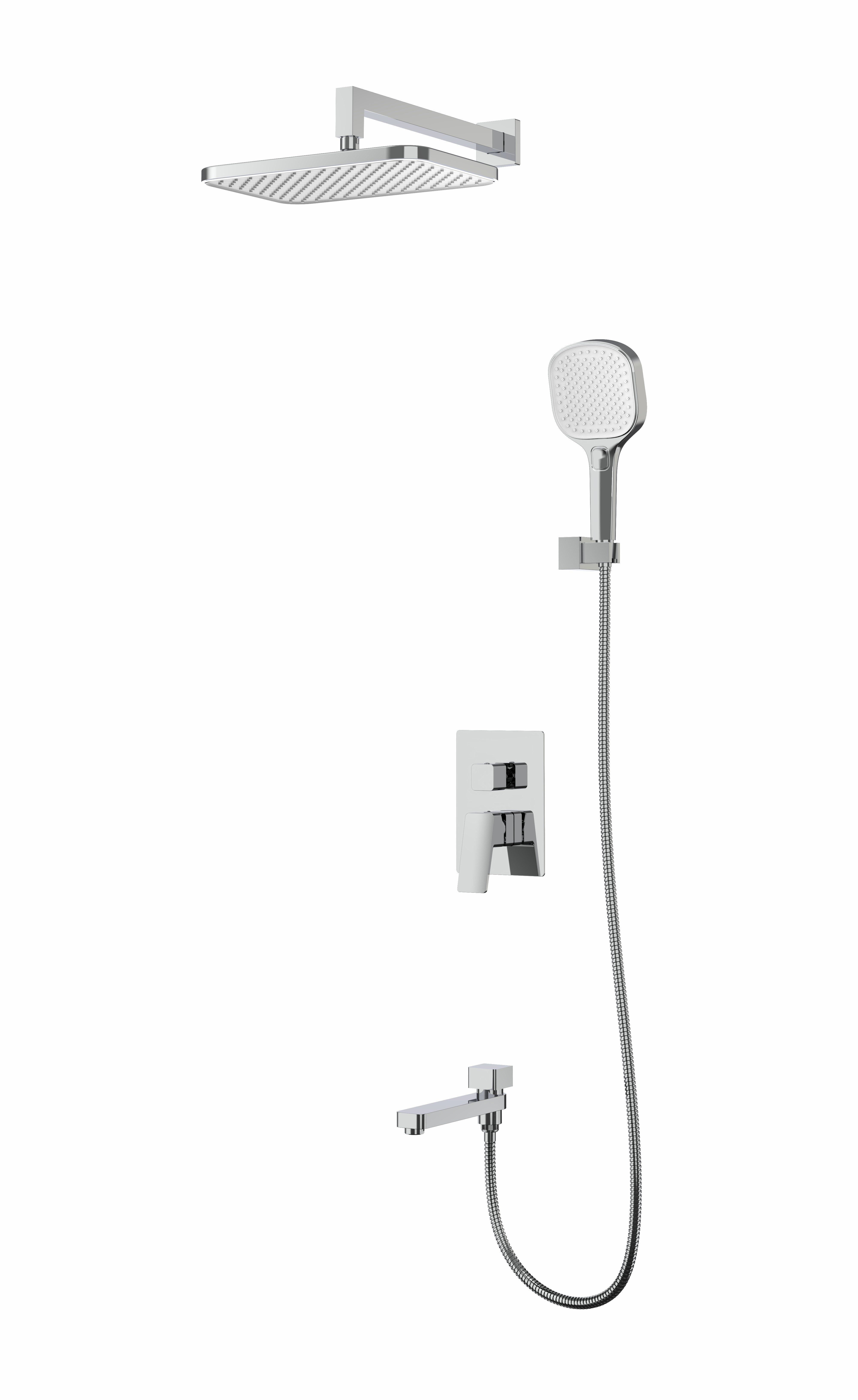 Изображение товара Душевая система RAGLO R30.27 встраиваемая хром с 3 режимами верхним душем и латунью