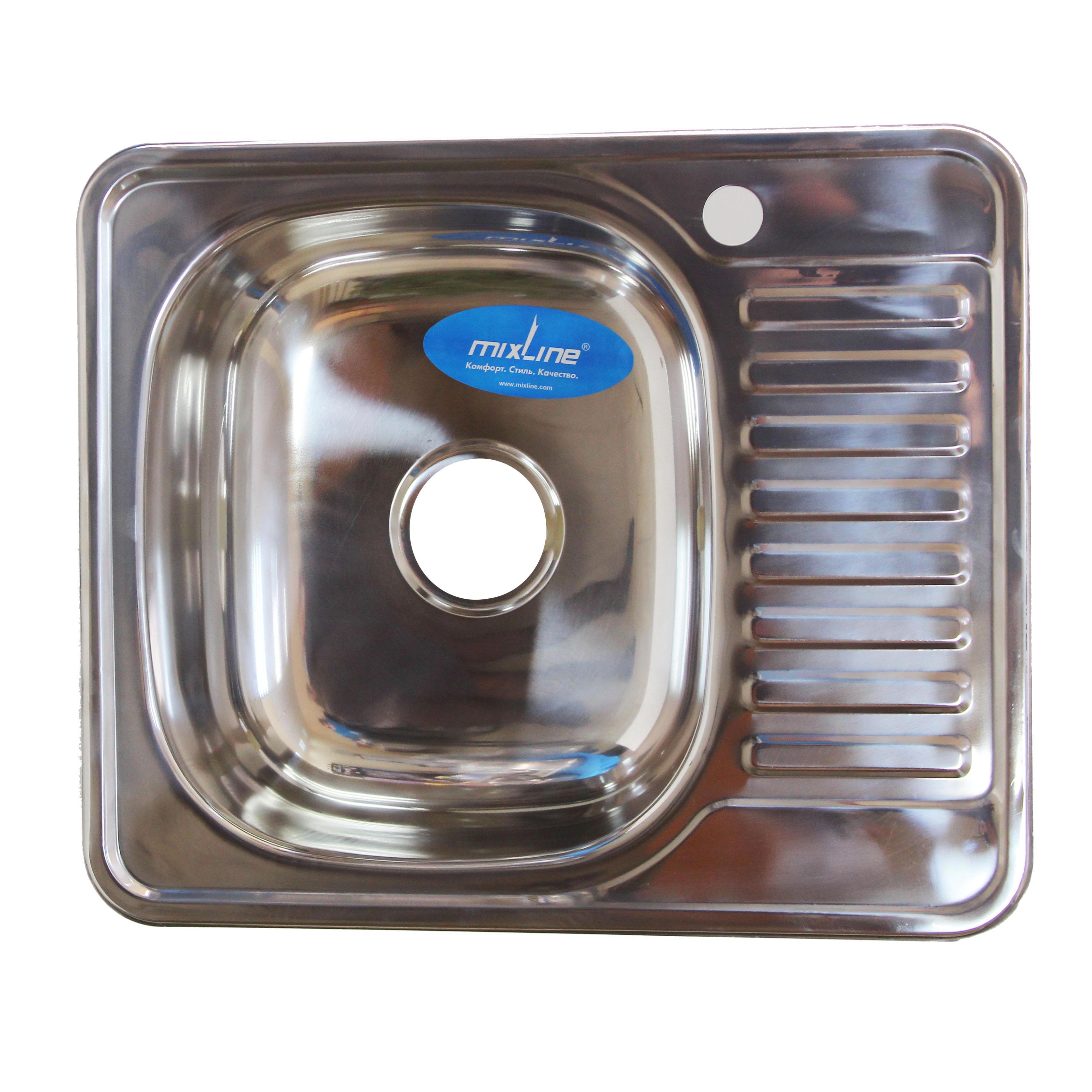 Изображение товара Врезная кухонная мойка Mixline 528192 из нержавеющей стали 48x58 см