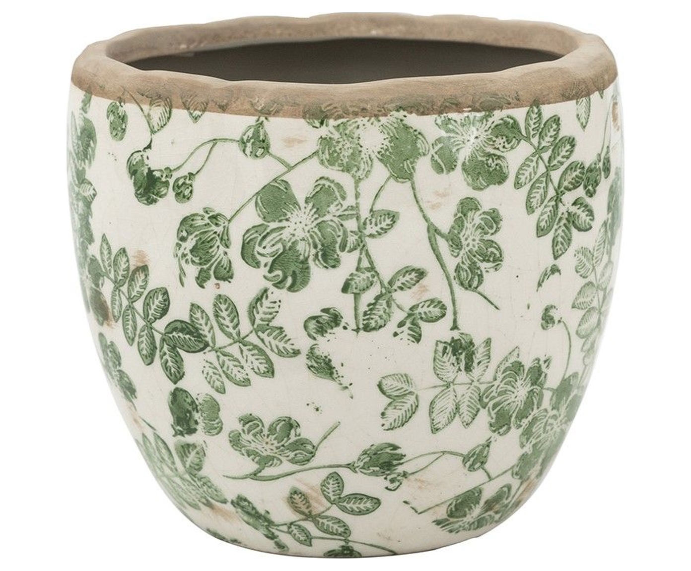 Изображение товара Ваза декоративная Гласар SA17403, керамика, белый с зеленым узором