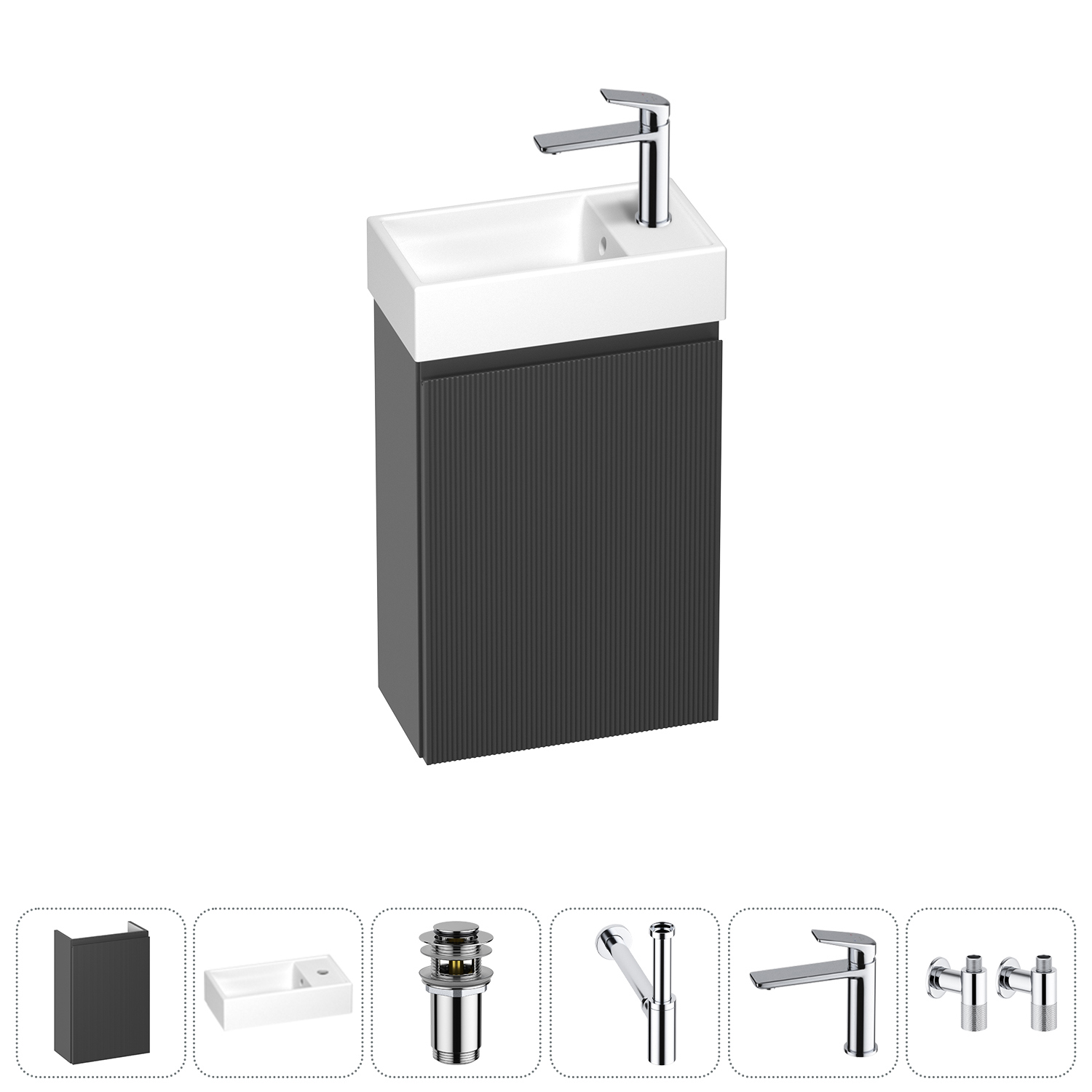 Изображение товара Тумба с раковиной Wellsee WC Area 20216883R комплект мебель/раковина