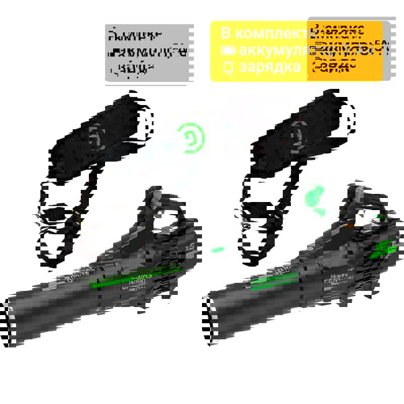 Изображение товара Воздуходувка садовая аккумуляторная Greenworks 2407007 с АКБ и ЗУ