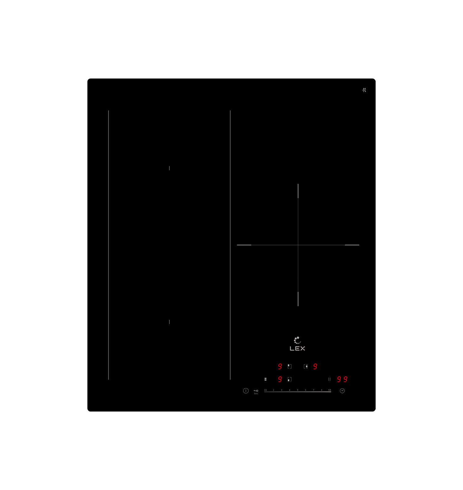 Изображение товара Индукционная варочная панель Lex EVI 431A BL 3 конфорки стеклокерамика
