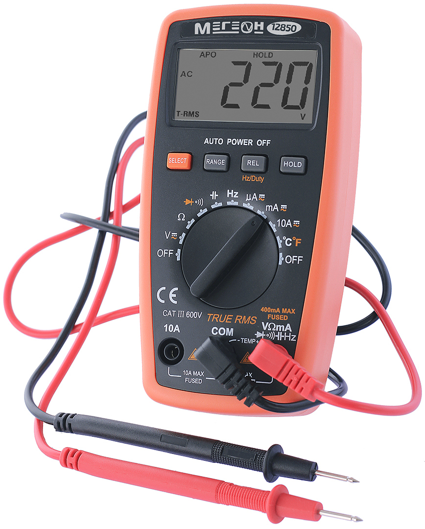 Изображение товара Цифровой мультиметр Мегеон 12850 с защитой и автоматическим диапазоном измерений