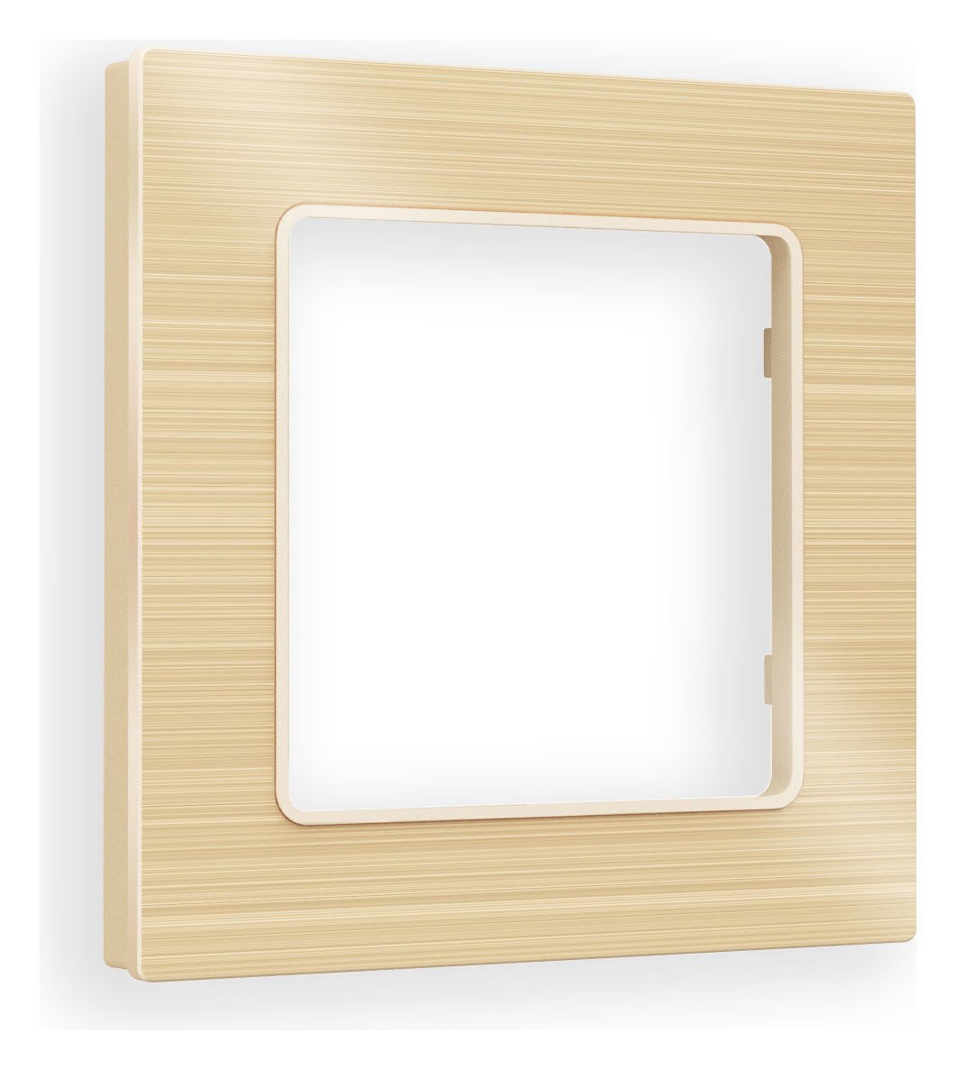 Изображение товара Рамка для розеток и выключателей Ambrella volt Alfa Platos AF550301 1 пост цвет шампань металл